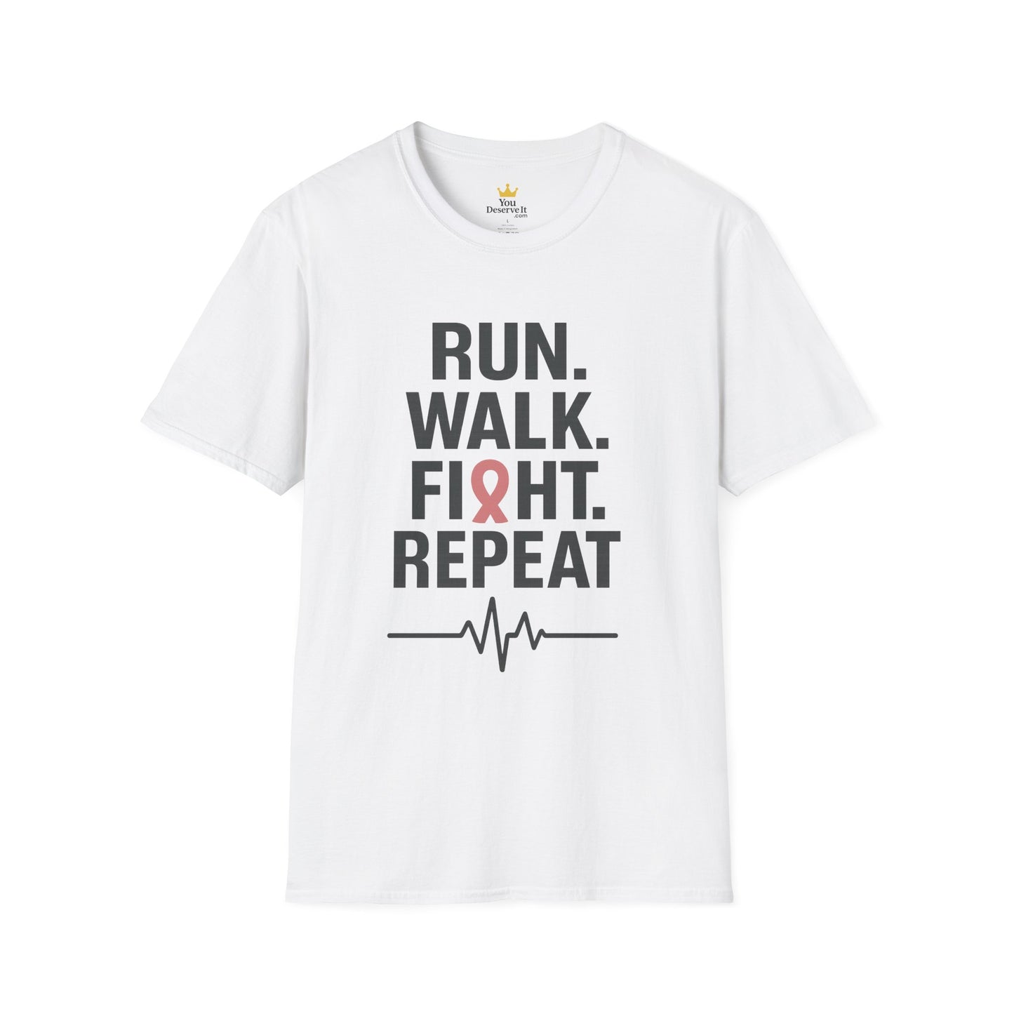 Run. Walk. Fight. Repeat. | Breast Cancer Awareness Tee