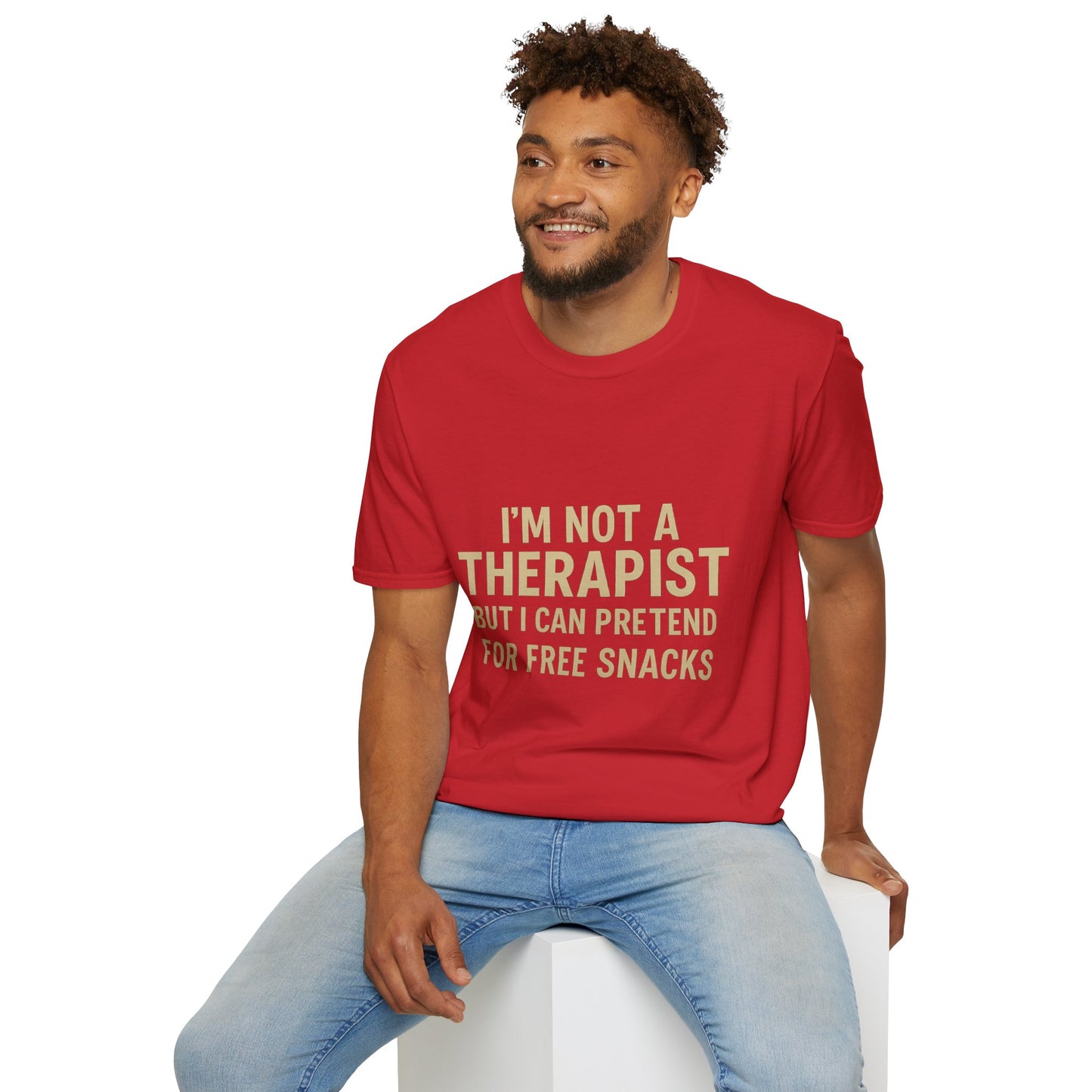 Humorous Therapist T-Shirt, Fun Gift for Friends, Casual Wear, Ideal for Birthdays, Snacks Lover Shirt, Unisex Comfort Tee