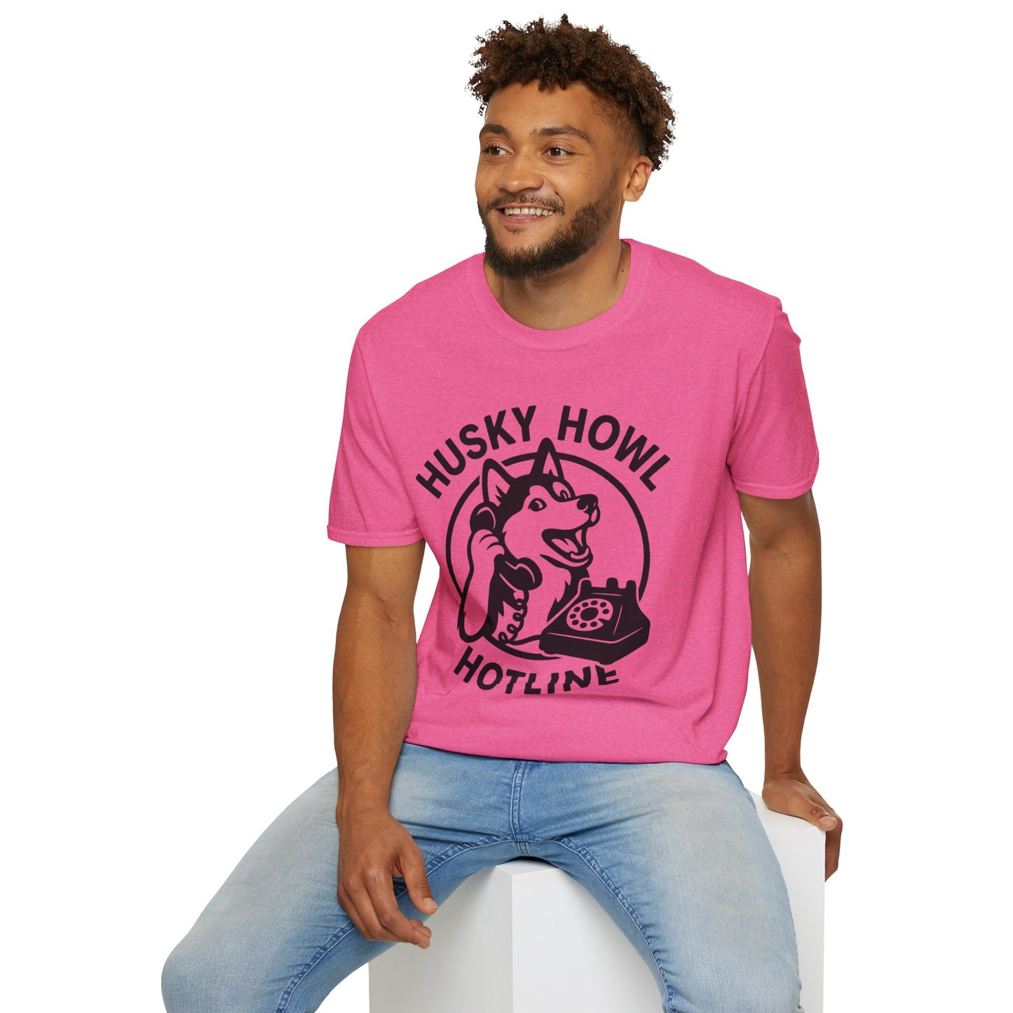 Husky Howl Hotline T-Shirt, Funny Dog Tee, Pet Lover Gift, Animal Rescue Fundraiser Shirt, Casual Wear, Gift for Dog Lovers