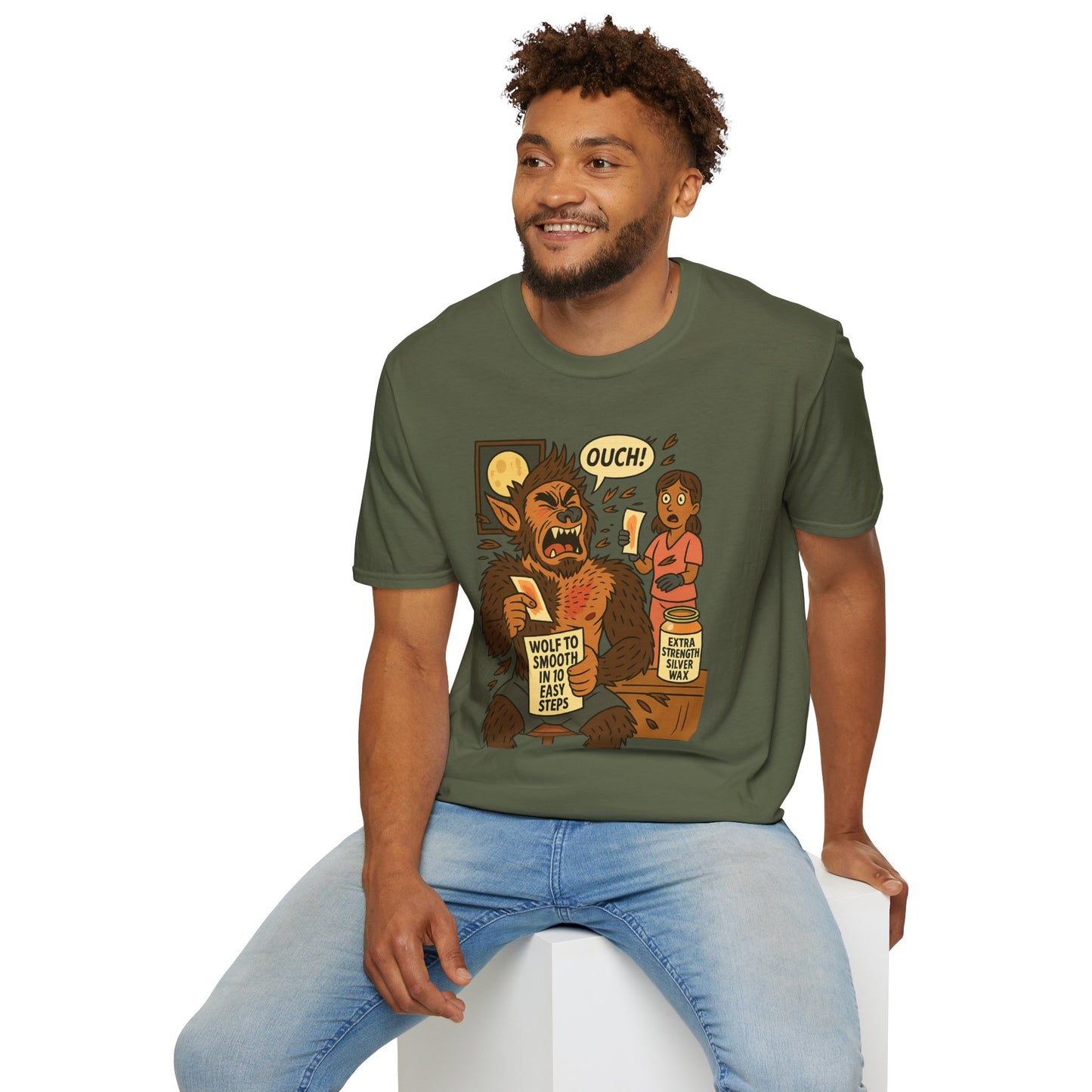 Werewolf Waxing Humor T-Shirt – “Wolf to Smooth” Spa Comedy Design