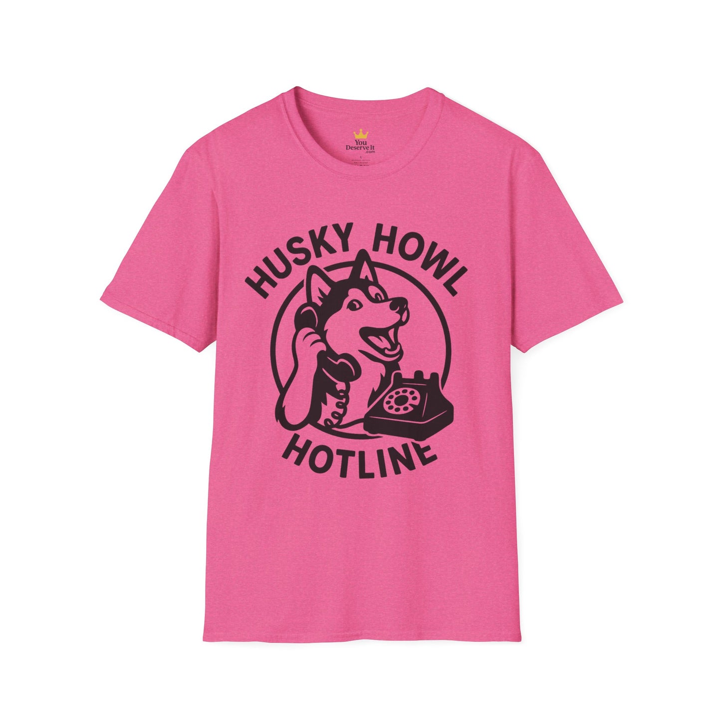 Husky Howl Hotline T-Shirt, Funny Dog Tee, Pet Lover Gift, Animal Rescue Fundraiser Shirt, Casual Wear, Gift for Dog Lovers