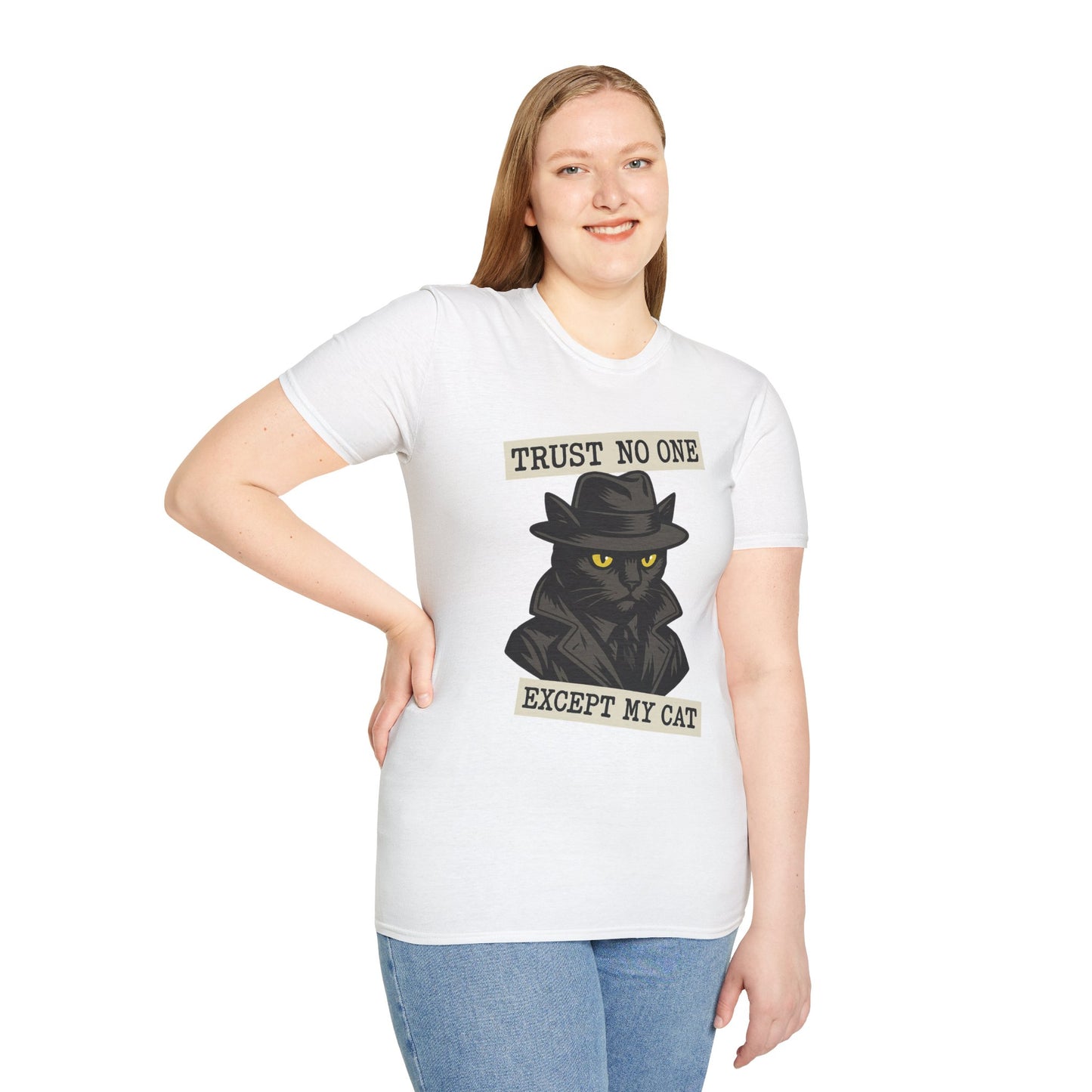 Trust No One Except My Cat – Noir Detective Cat T-Shirt