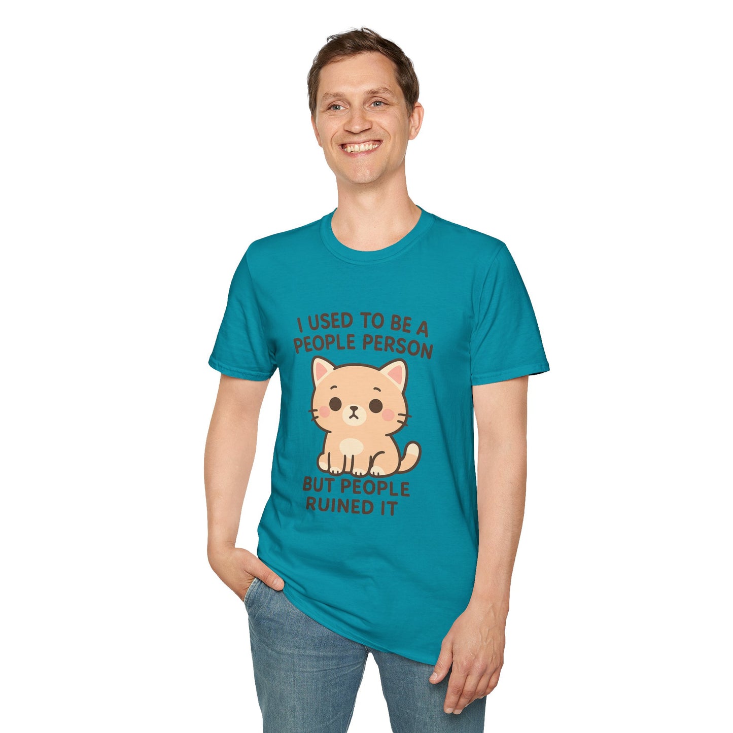 Funny Anti-Social Cat Shirt | I Used to Be a People Person But People Ruined It Tee