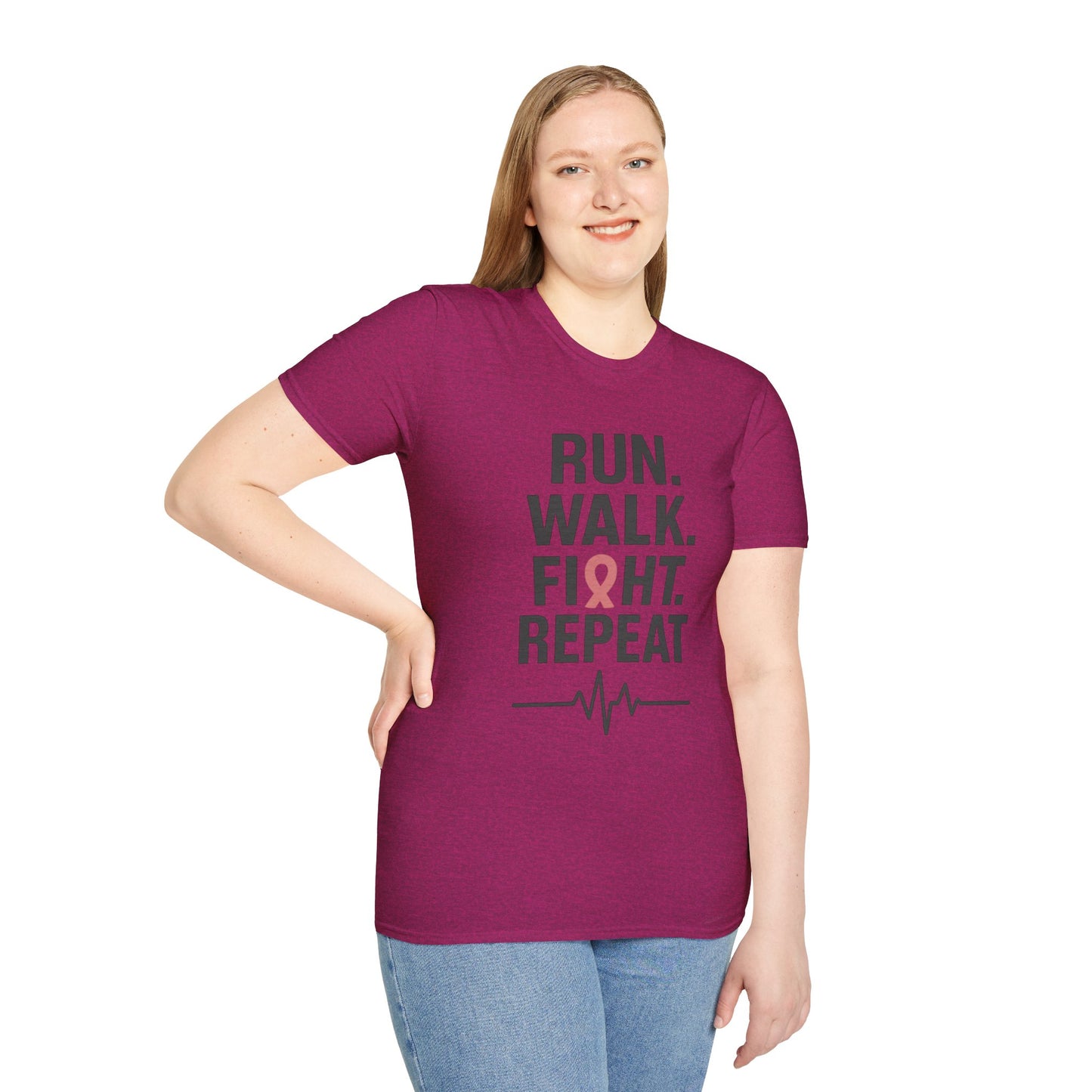 Run. Walk. Fight. Repeat. | Breast Cancer Awareness Tee