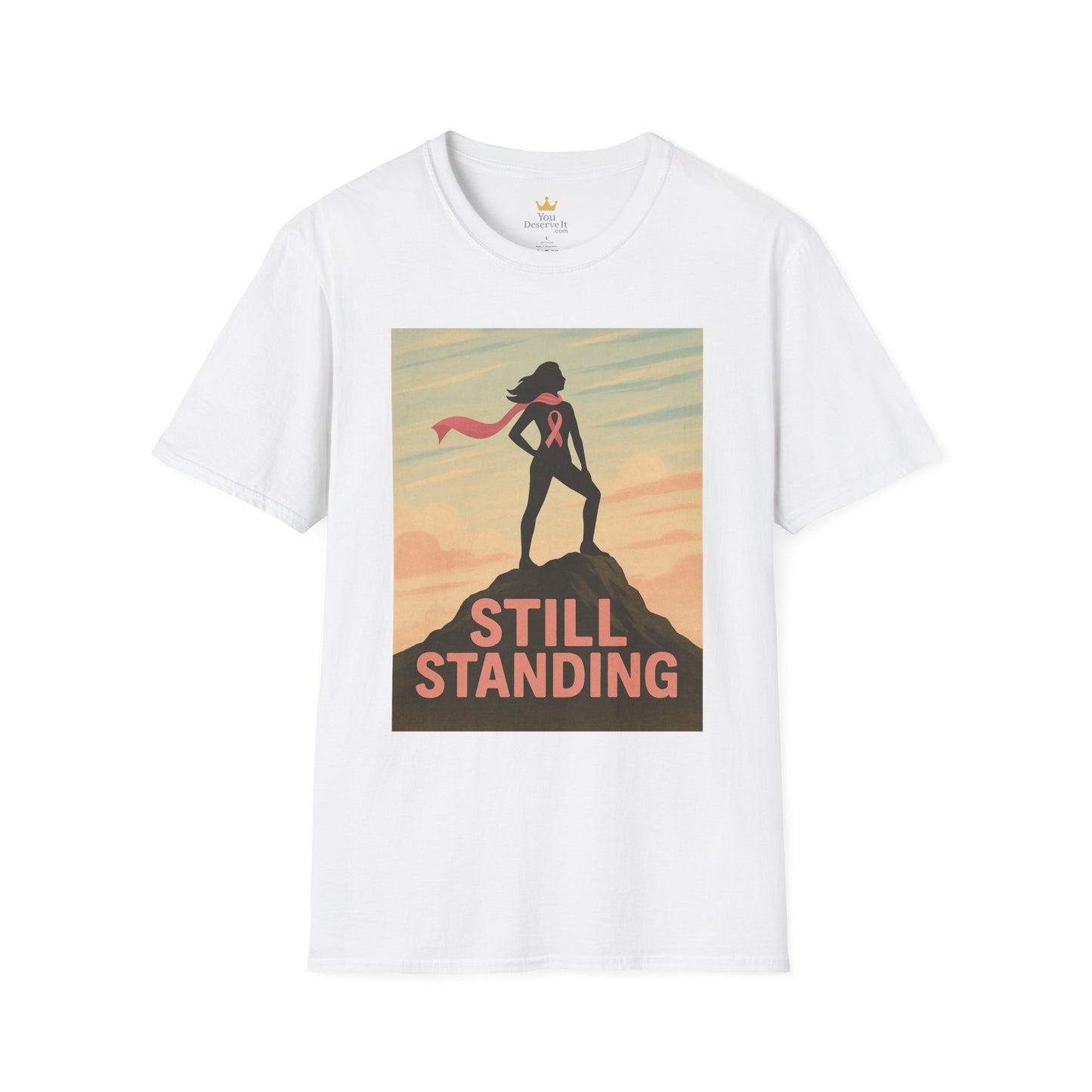 Still Standing Shirt | Breast Cancer Survivor Graphic Tee | Warrior Woman Ribbon Shirt