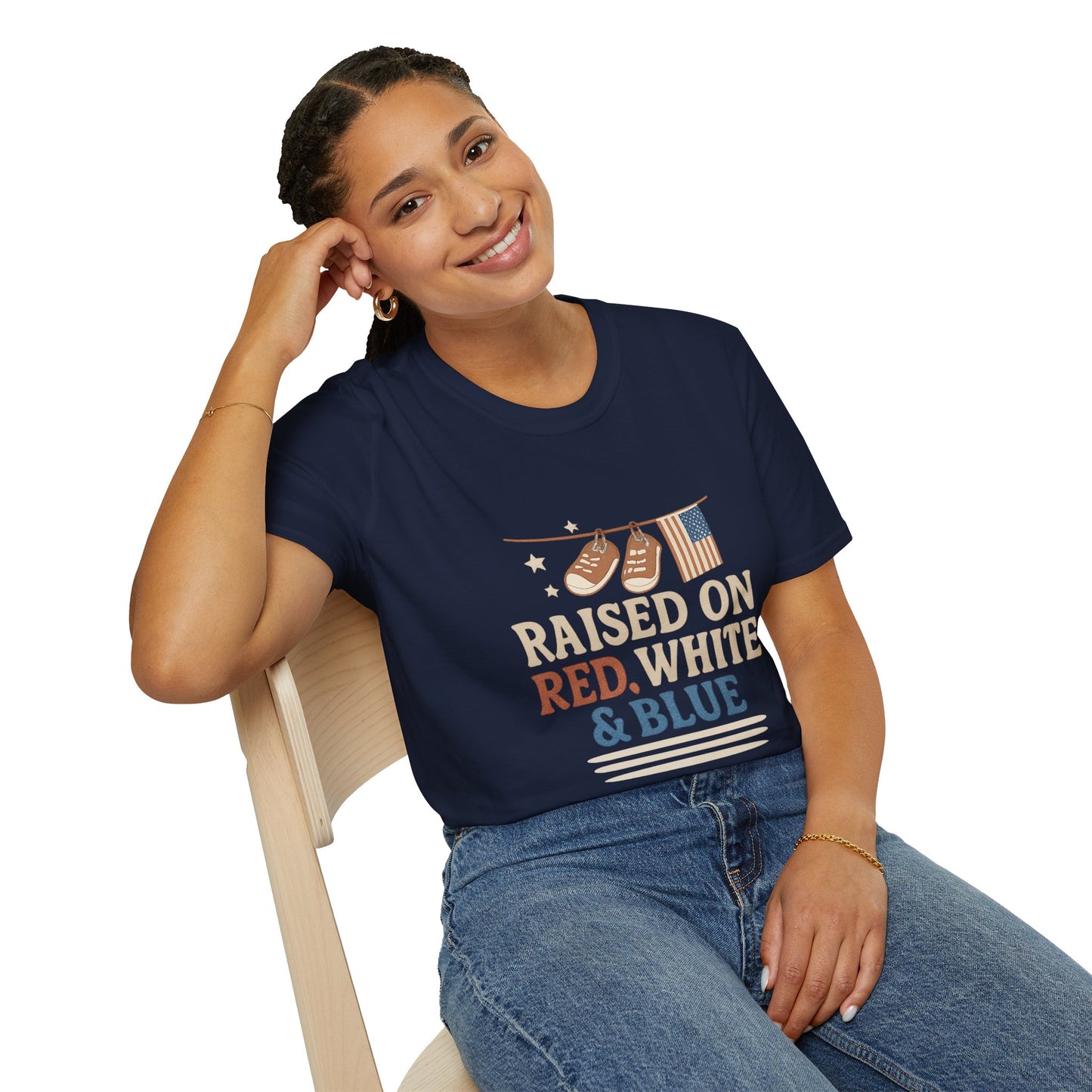 Raised on Red, White & Blue | Vintage Patriotic Tee