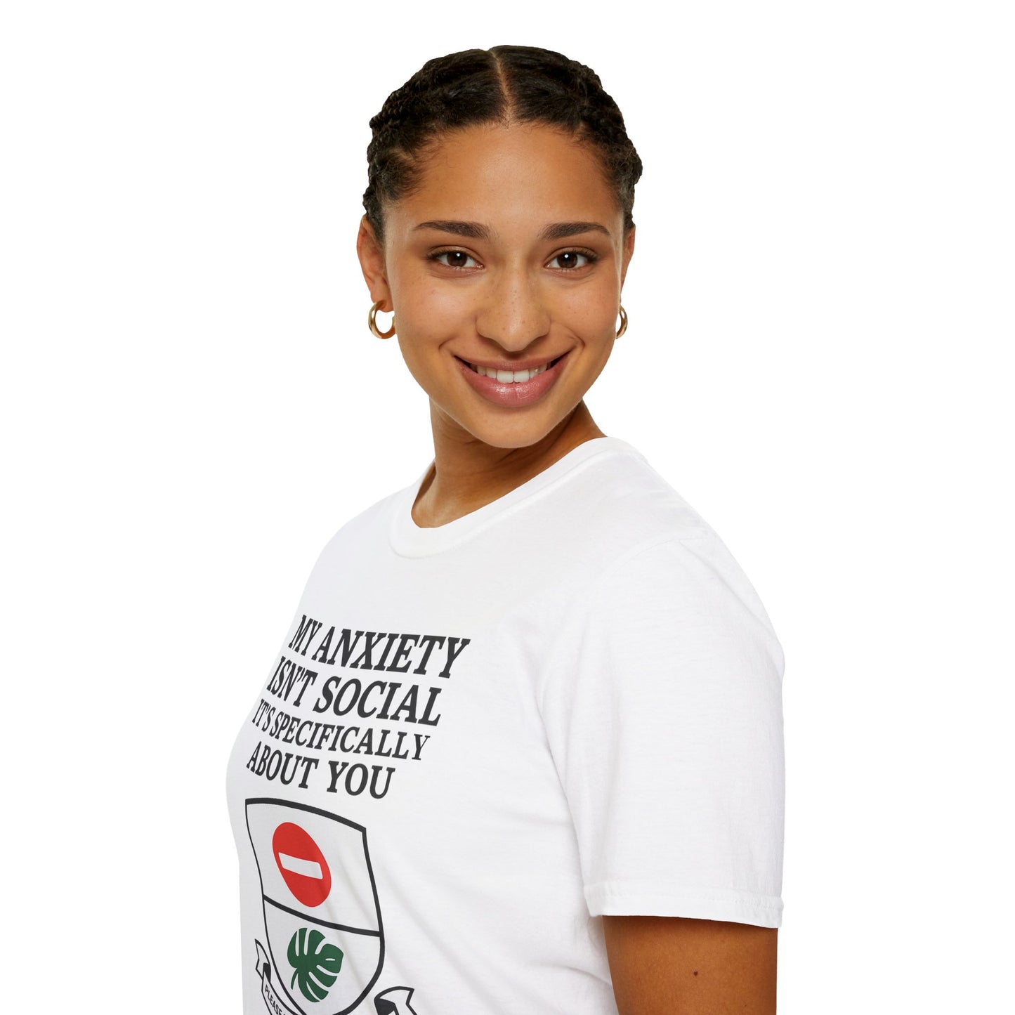Funny Anxiety T-Shirt – Sarcastic Graphic Tee with Shield Design