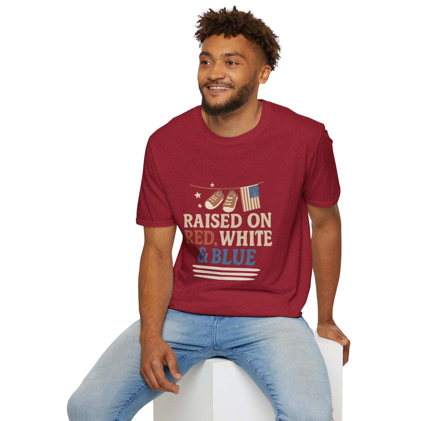 Raised on Red, White & Blue | Vintage Patriotic Tee