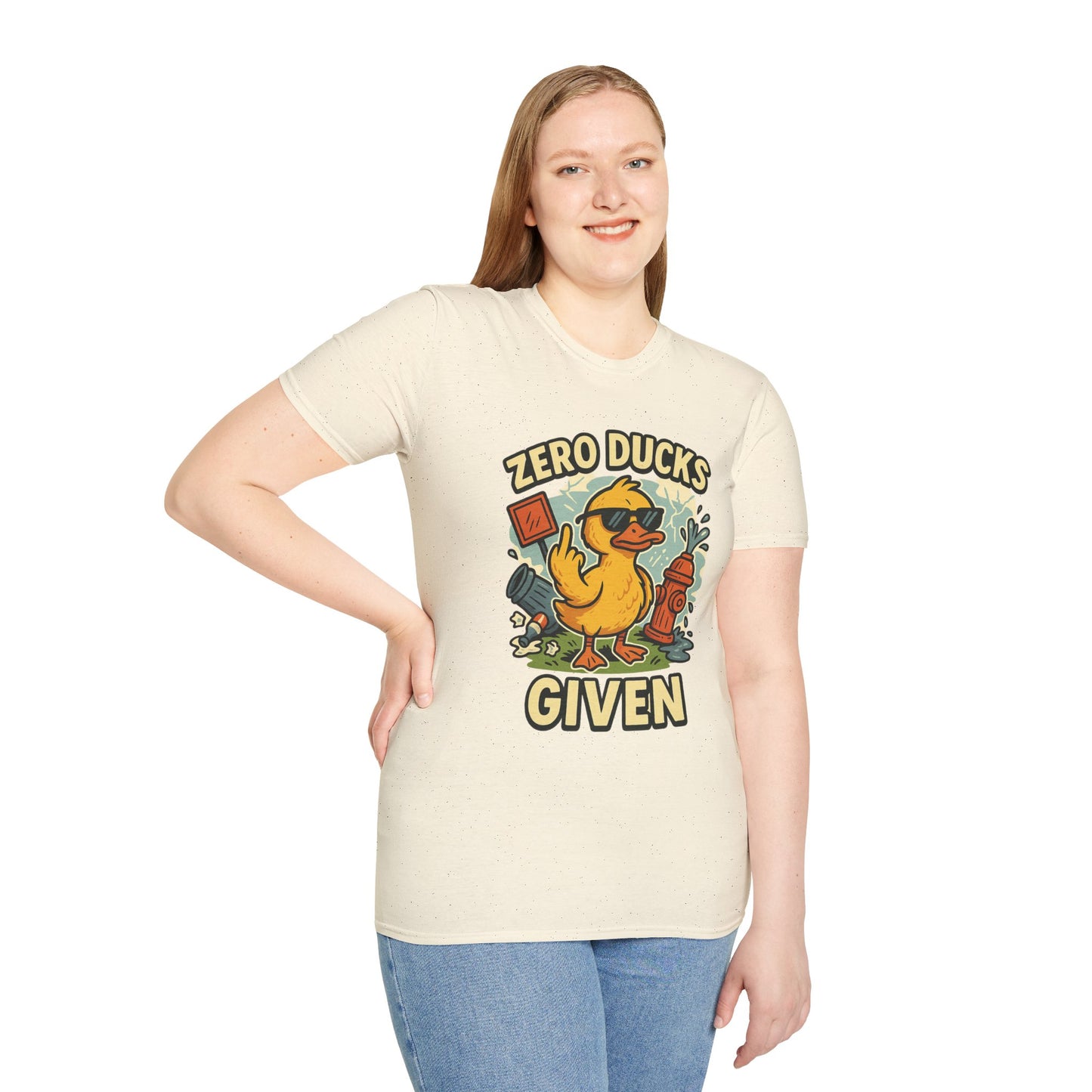 Zero Ducks Given T-Shirt | Funny Sarcastic Duck Flipping Off Graphic Tee