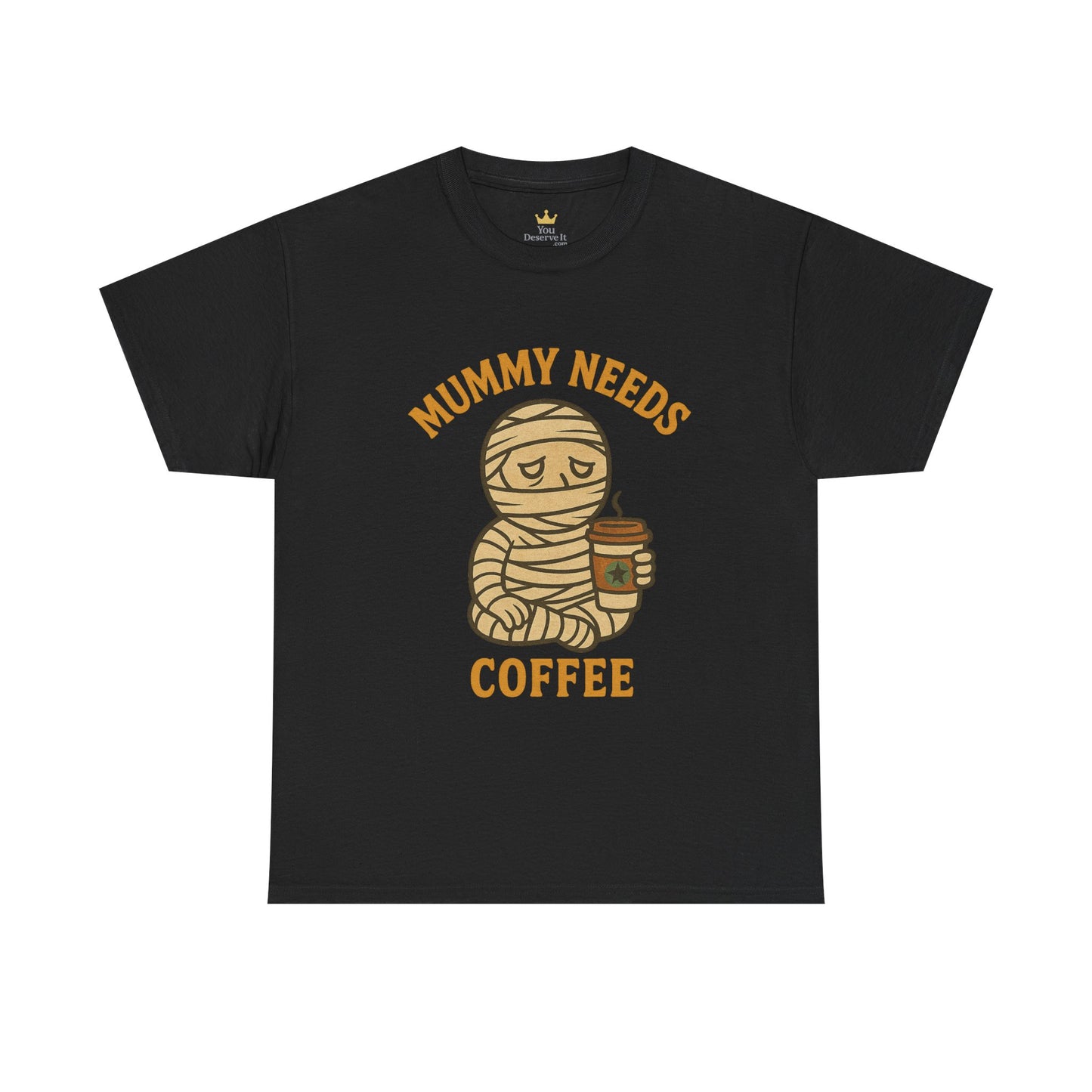 Mummy Needs Coffee Shirt | Funny Halloween Tired Mom Tee with Caffeine Theme