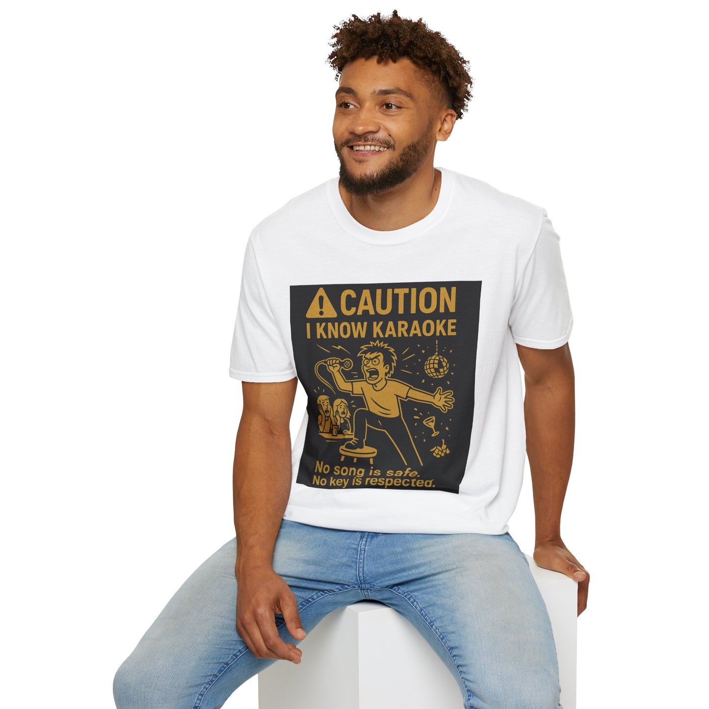 Caution I Know Karaoke Shirt | Funny Music Lover Tee, No Key Is Safe Graphic