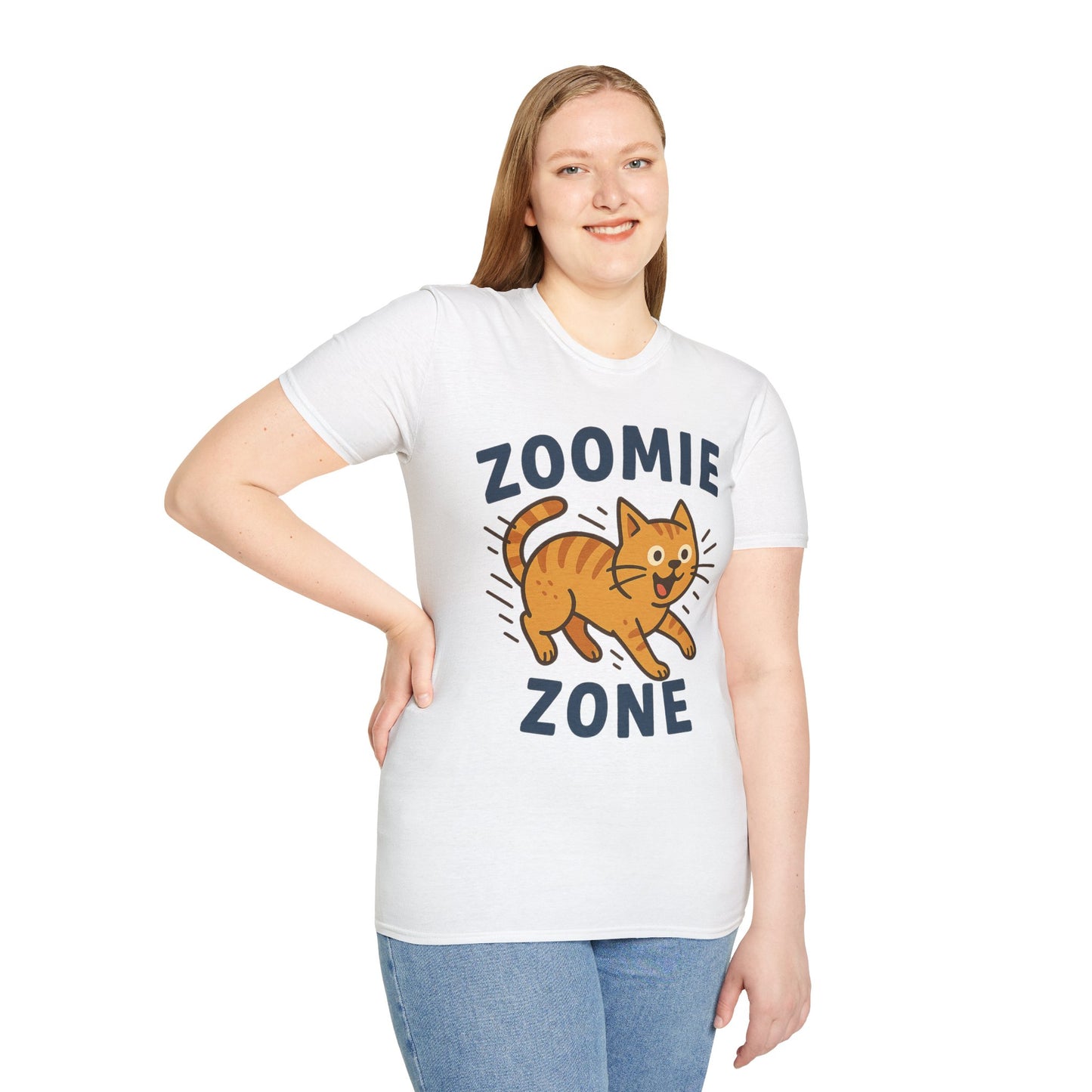 Cute Cat Zoomie Zone T-Shirt, Cat Lover Gift, Funny Pet Tee, Animal T-Shirt, Casual Everyday Top