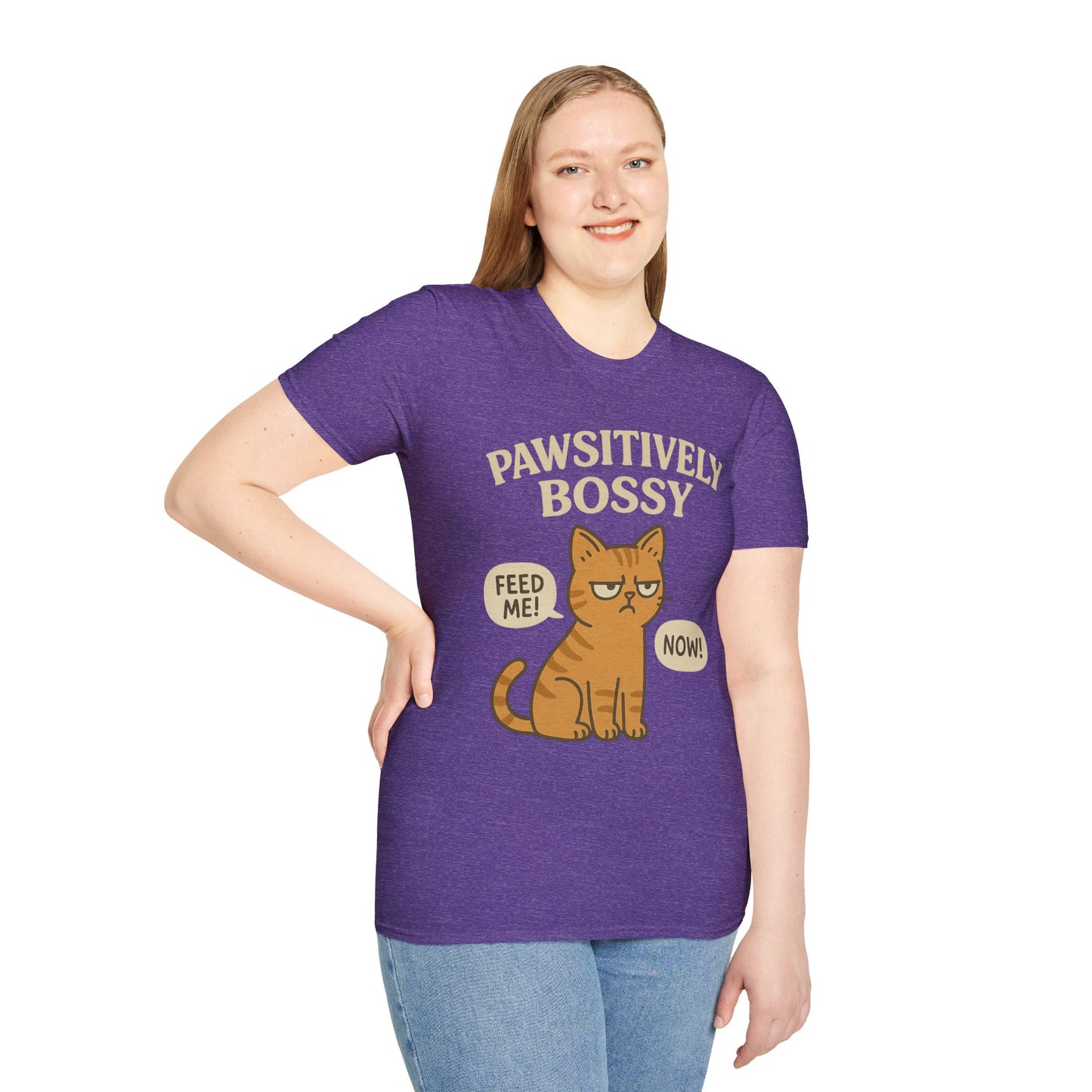 Pawsitively Bossy – Funny Cat Command T-Shirt