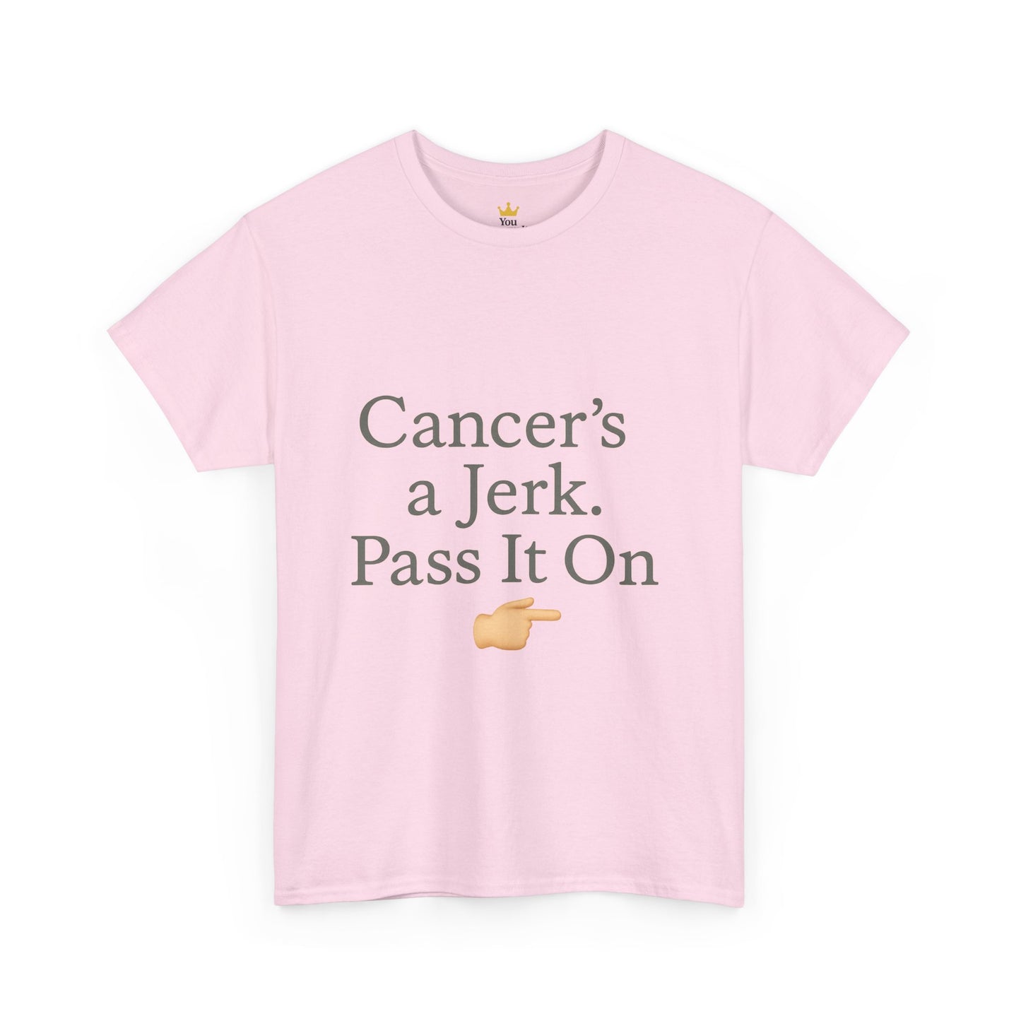 Cancer's a Jerk Shirt | Funny Supportive Awareness T-Shirt with Pointing Emoji