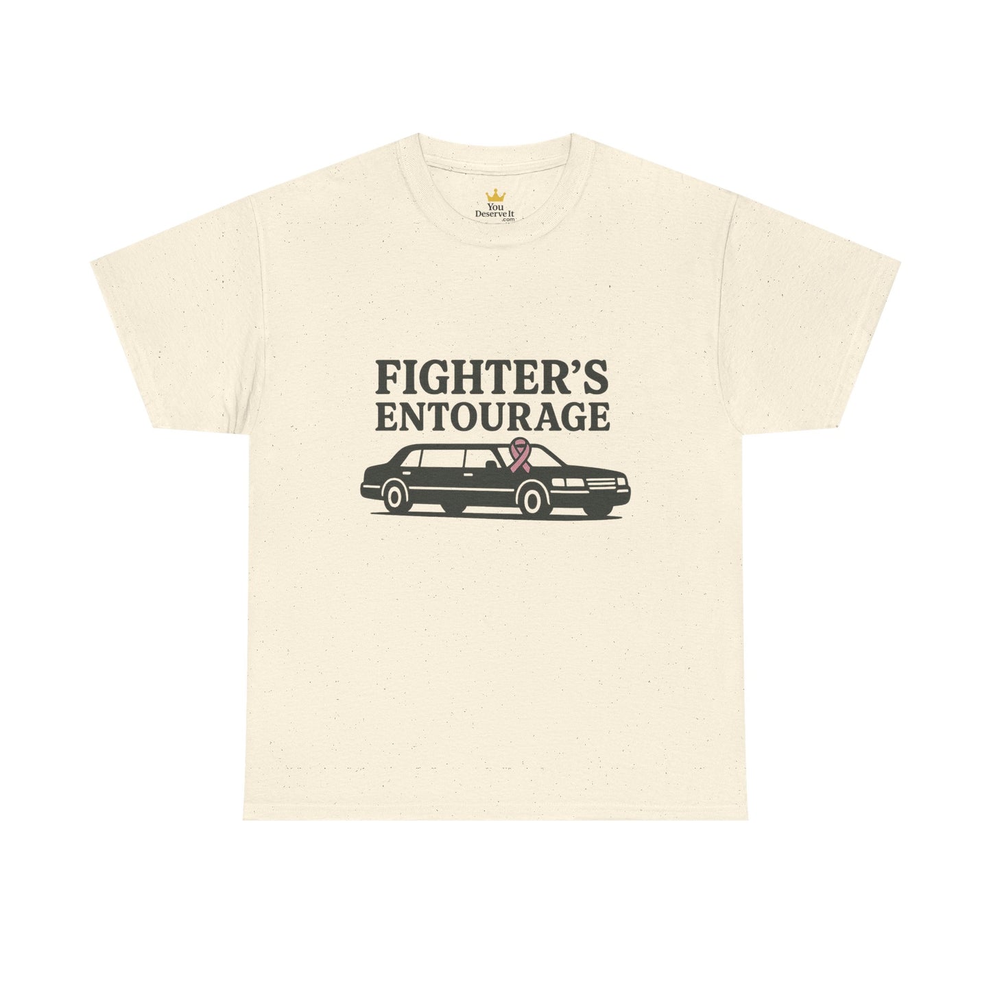 Fighter's Entourage Shirt | Breast Cancer Awareness Tee with Limo and Ribbon Design