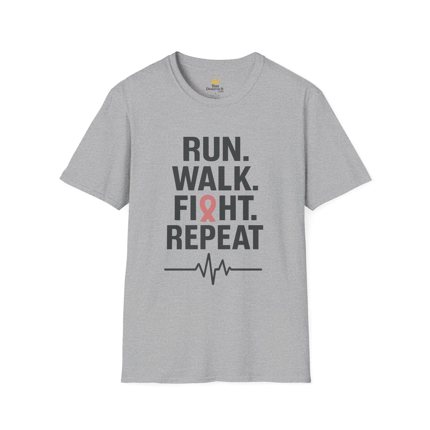 Run. Walk. Fight. Repeat. | Breast Cancer Awareness Tee