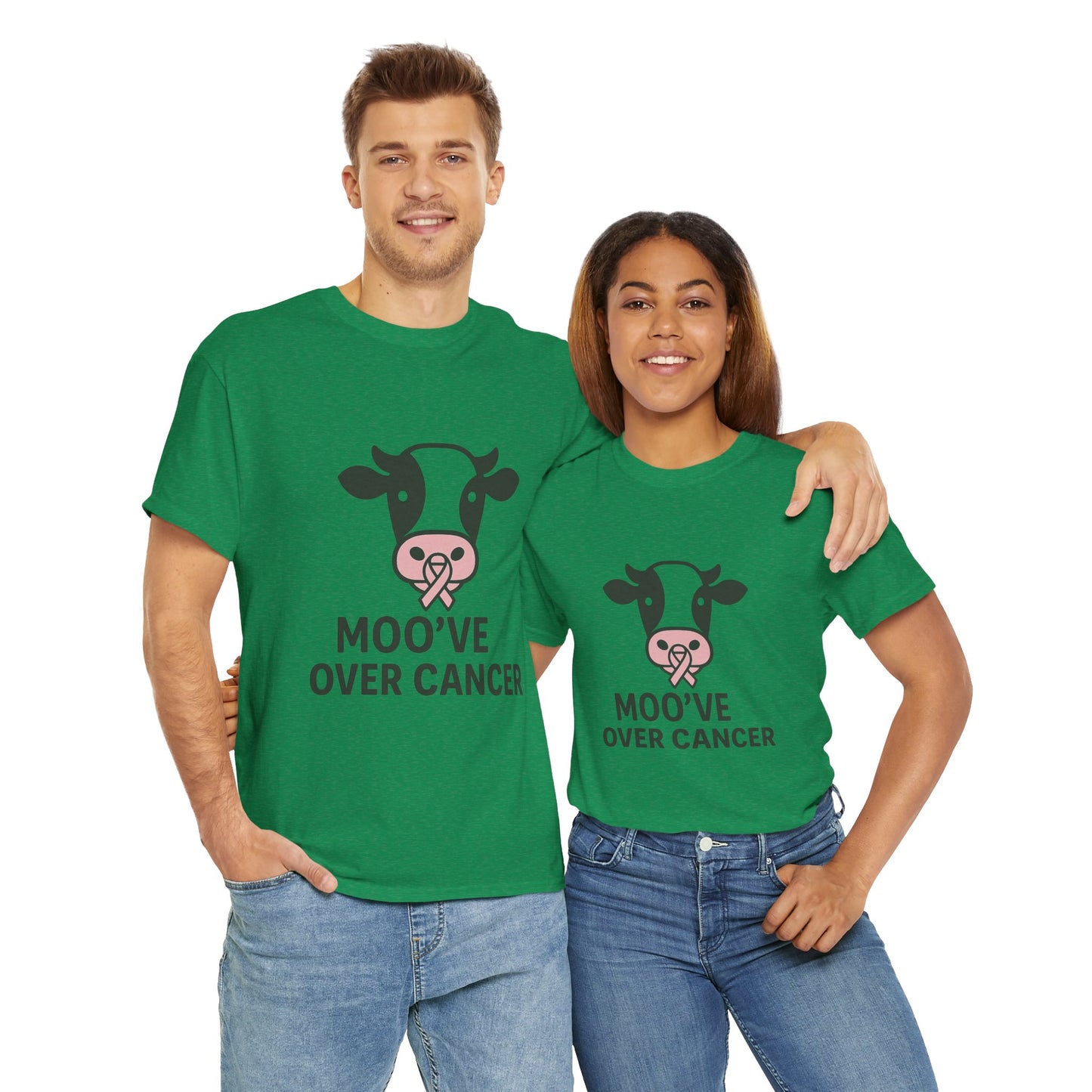 Moo've Over Cancer | Breast Cancer Awareness Cow Tee
