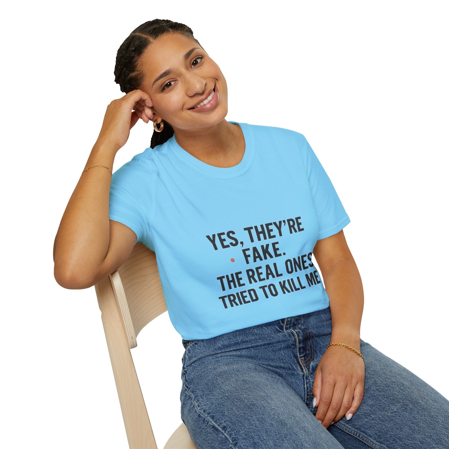 Yes, They're Fake | Breast Cancer Survivor Statement Tee