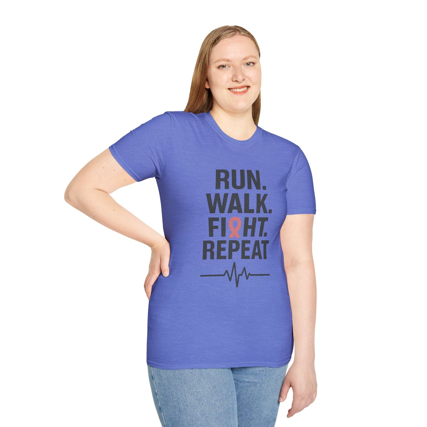 Run. Walk. Fight. Repeat. | Breast Cancer Awareness Tee