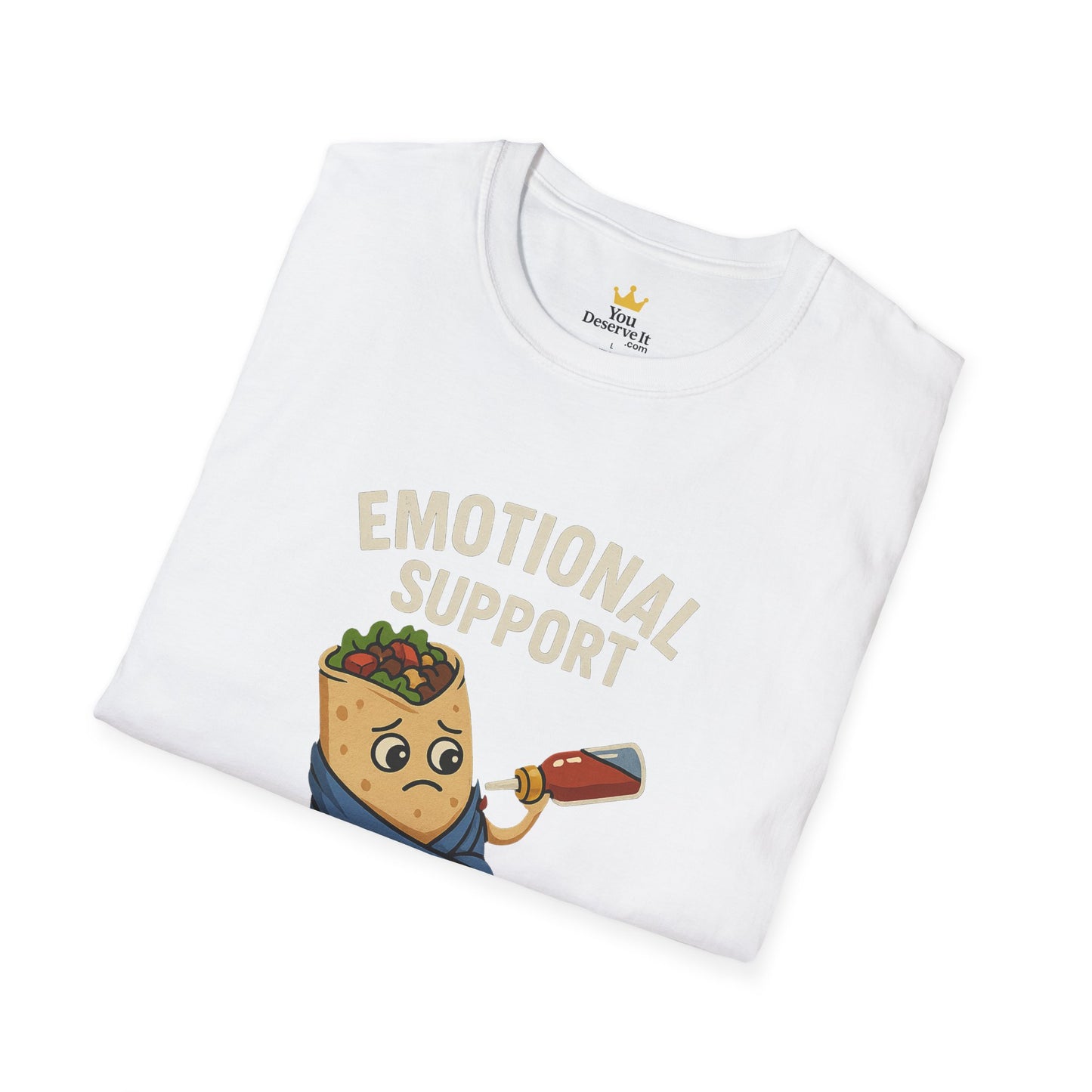 Emotional Support Burrito Shirt | Funny Food Humor Tee with Hot Sauce