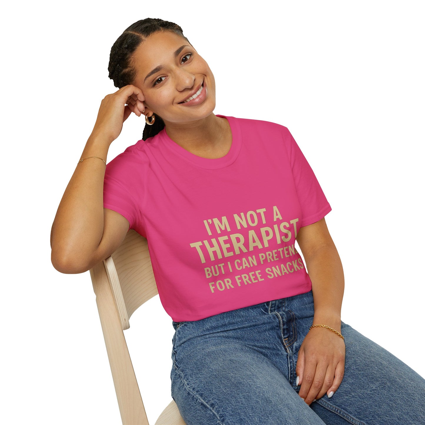 Humorous Therapist T-Shirt, Fun Gift for Friends, Casual Wear, Ideal for Birthdays, Snacks Lover Shirt, Unisex Comfort Tee