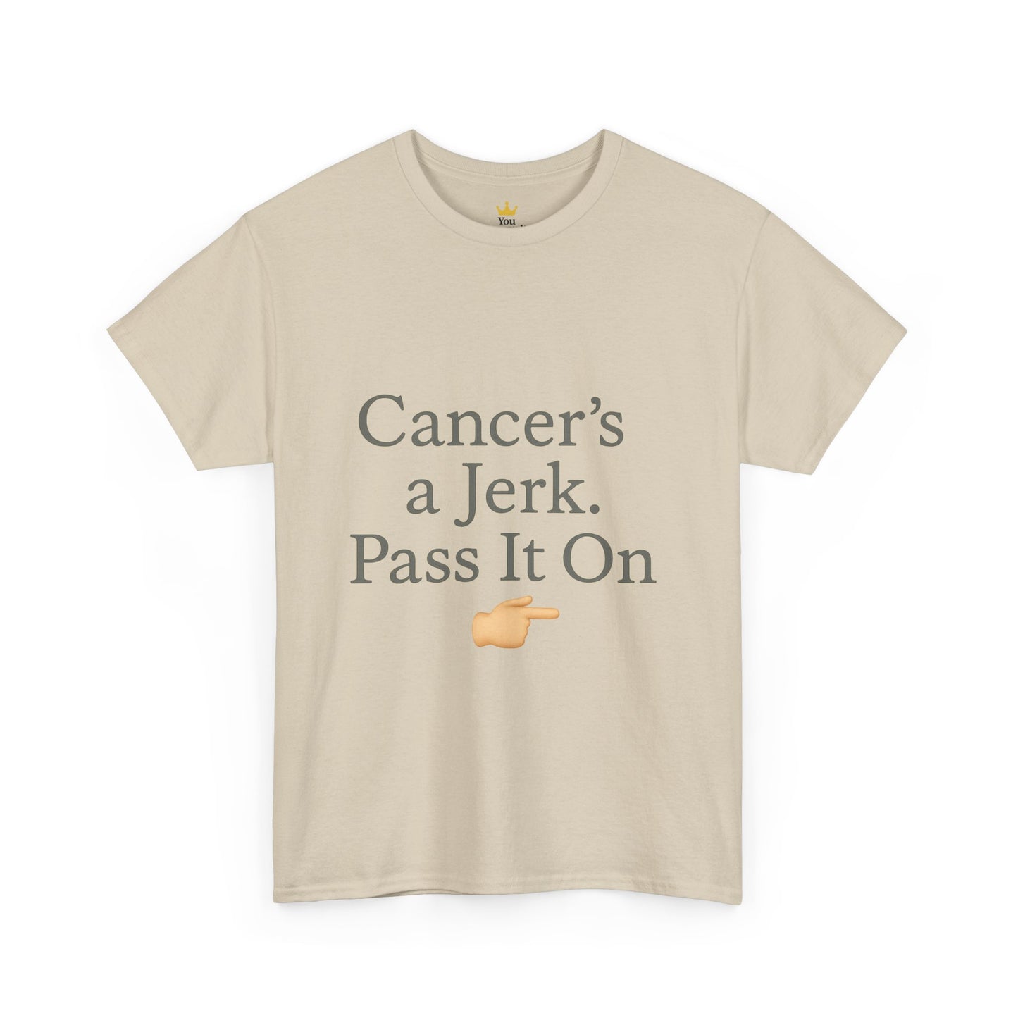 Cancer's a Jerk Shirt | Funny Supportive Awareness T-Shirt with Pointing Emoji