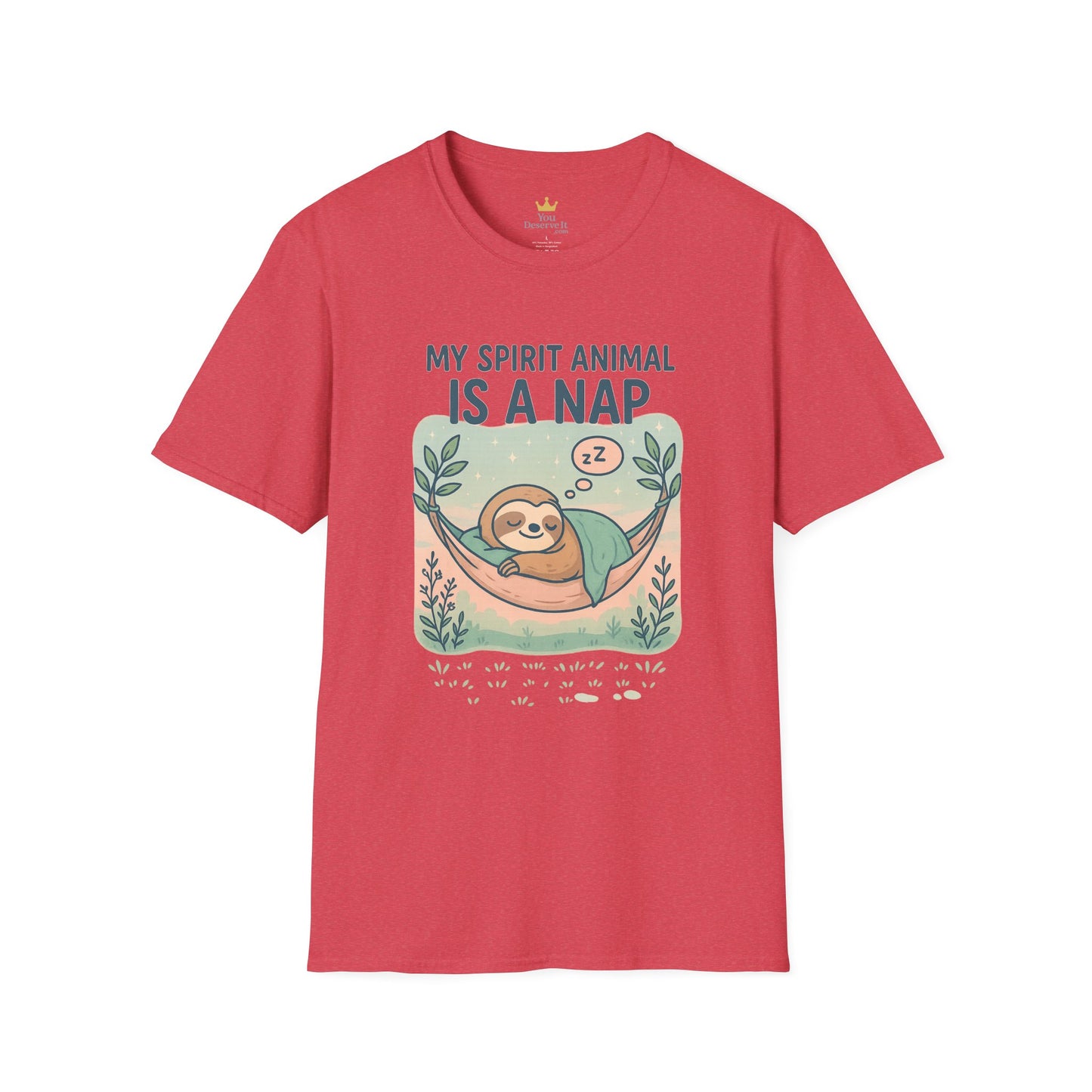 My Spirit Animal Is a Nap T-Shirt | Cute Sleepy Sloth in Hammock Design