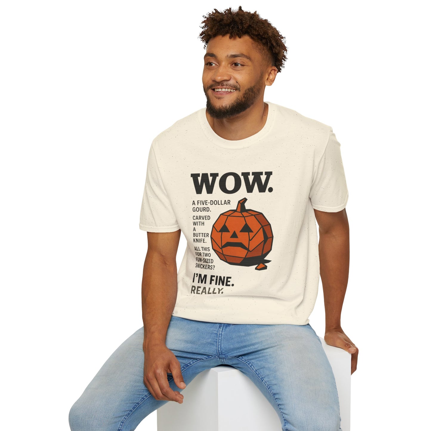 Geometric Jack-O’-Lantern Funny Halloween T-Shirt – Cynical Pumpkin Design