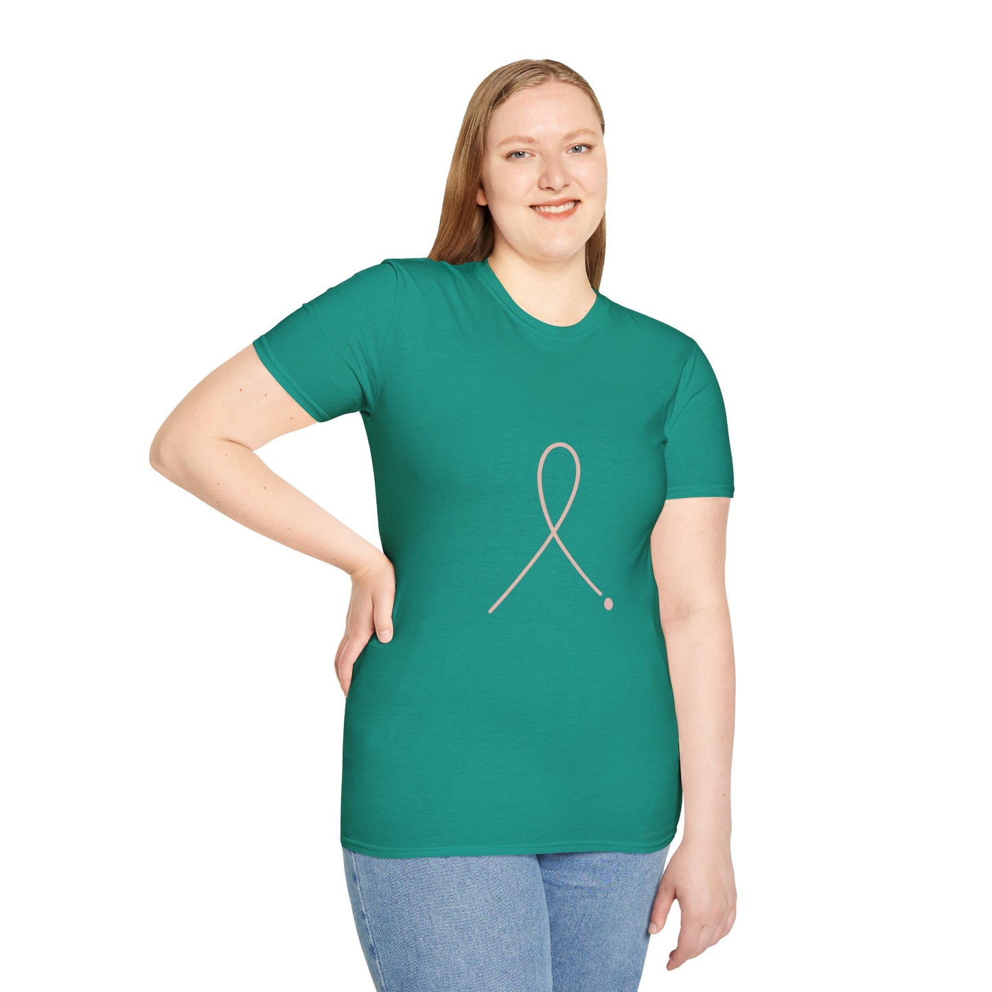 Minimalist Pink Ribbon Dot Shirt | Breast Cancer Awareness Tee with Subtle Symbol