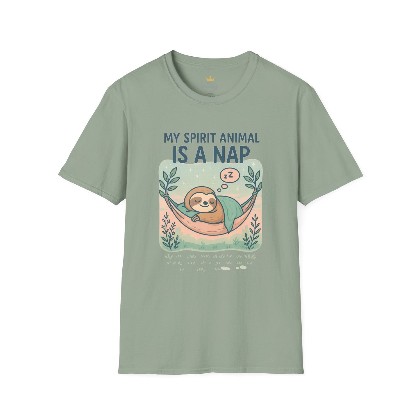My Spirit Animal Is a Nap T-Shirt | Cute Sleepy Sloth in Hammock Design