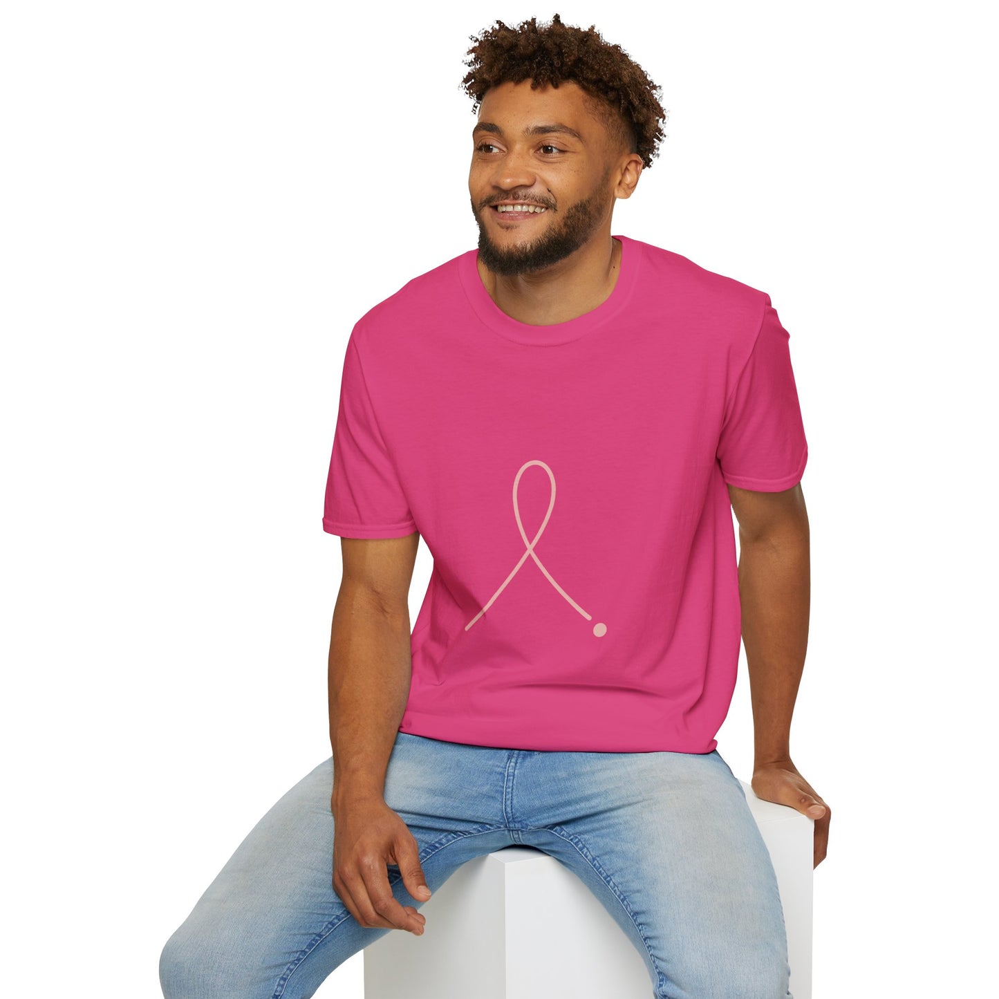 Minimalist Pink Ribbon Dot Shirt | Breast Cancer Awareness Tee with Subtle Symbol