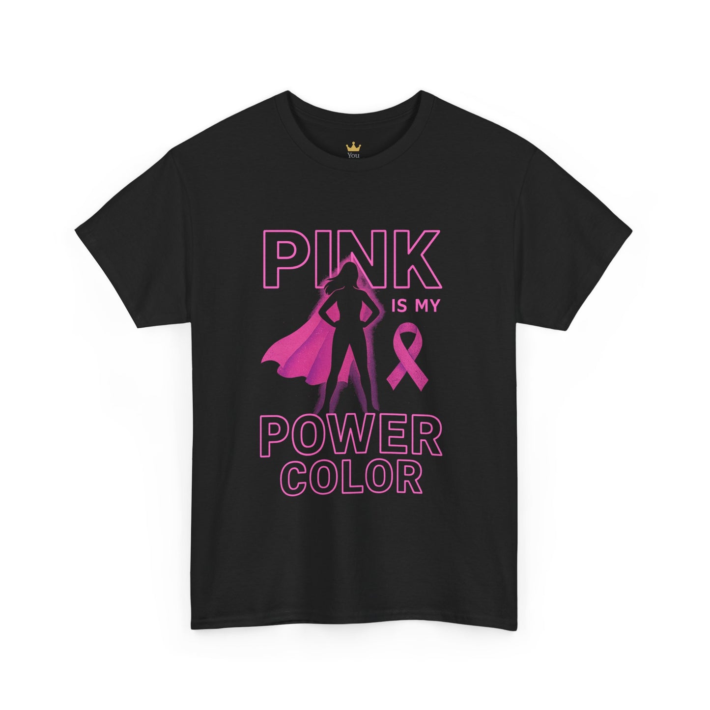 Pink Is My Power Color T-Shirt | Breast Cancer Awareness Superhero Shirt for Women