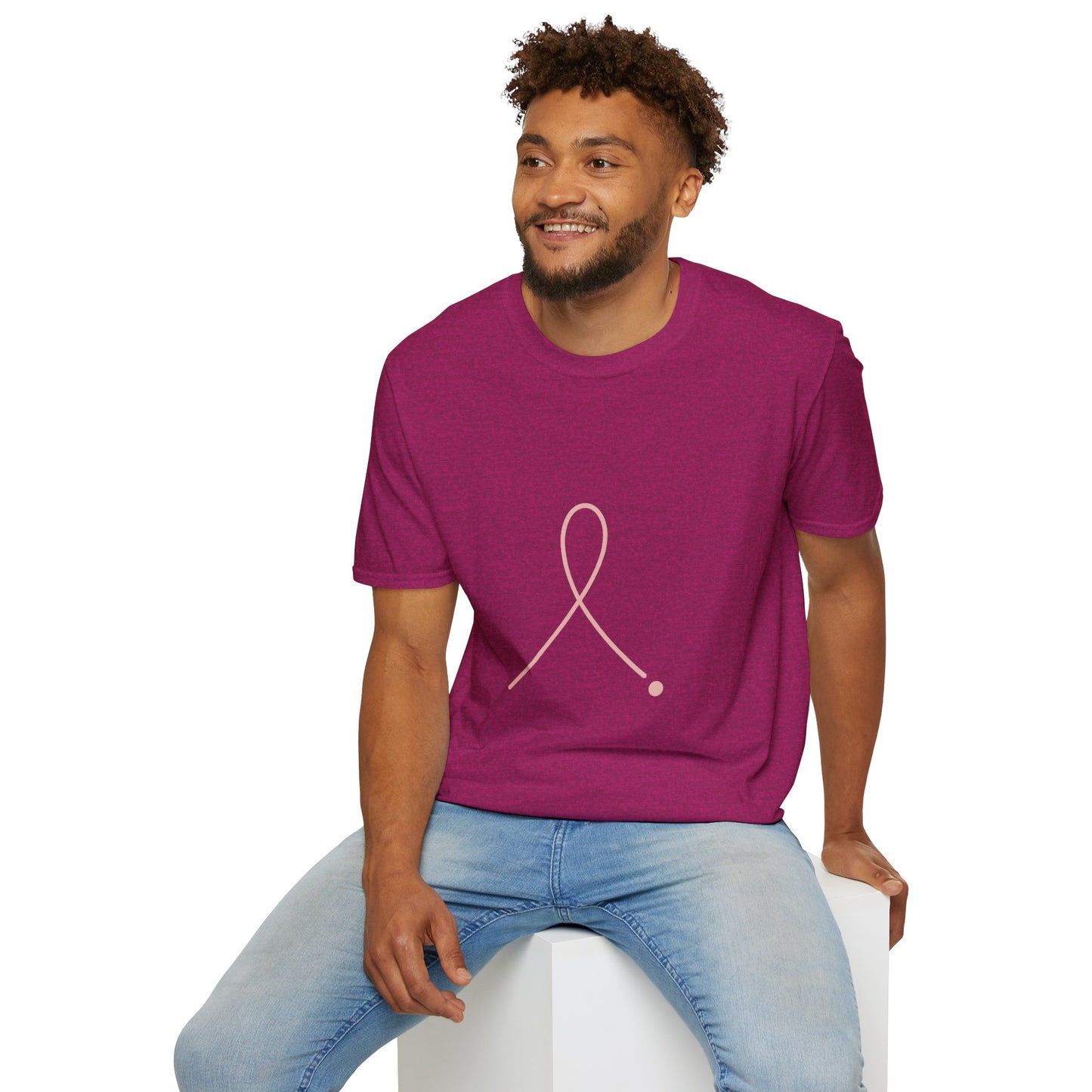 Minimalist Pink Ribbon Dot Shirt | Breast Cancer Awareness Tee with Subtle Symbol