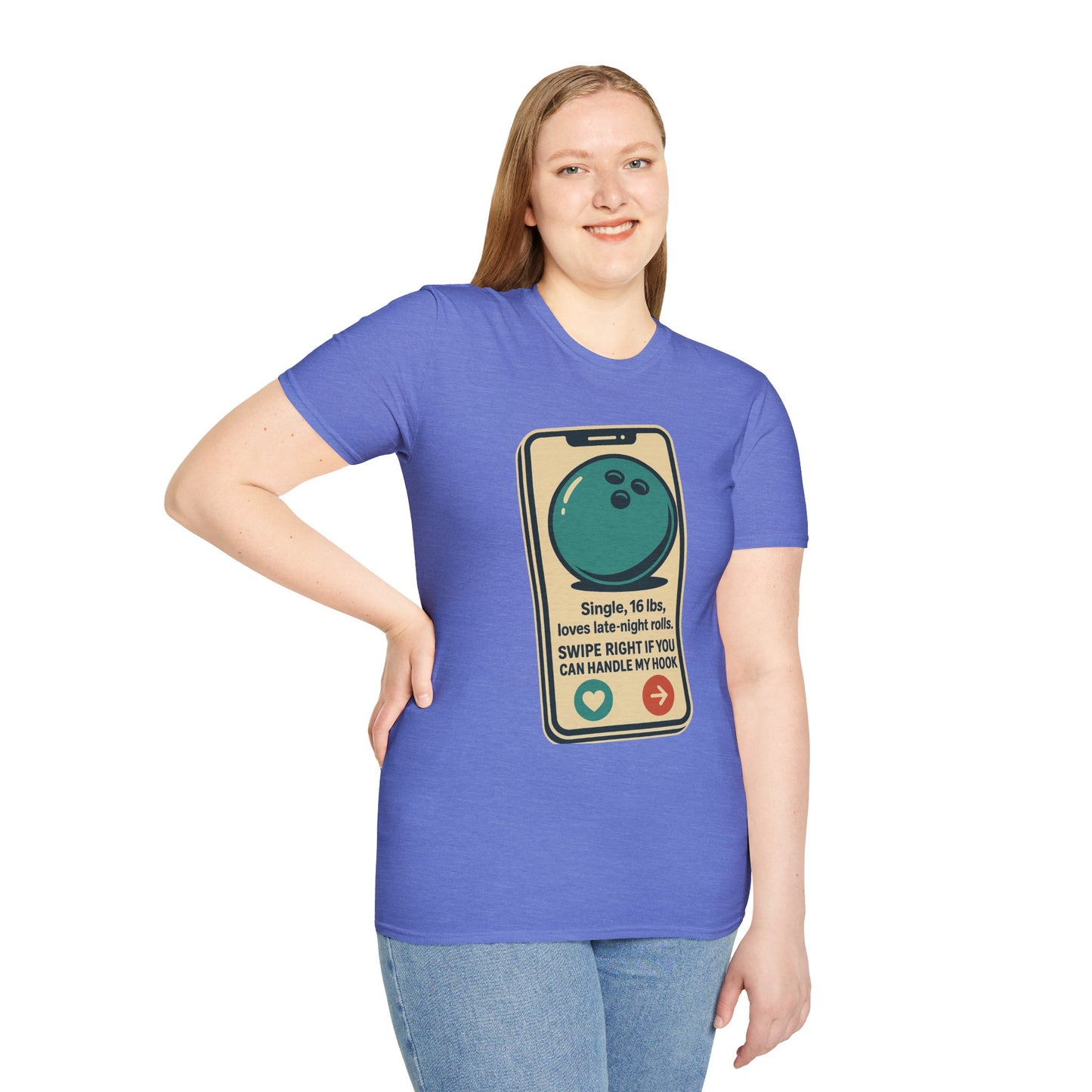 Bowling Ball Dating Profile Funny T-Shirt | Swipe Right If You Can Handle My Hook