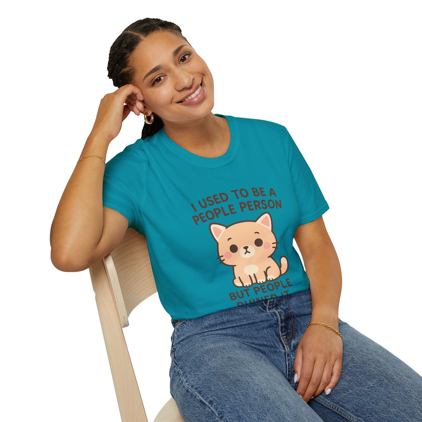Funny Anti-Social Cat Shirt | I Used to Be a People Person But People Ruined It Tee