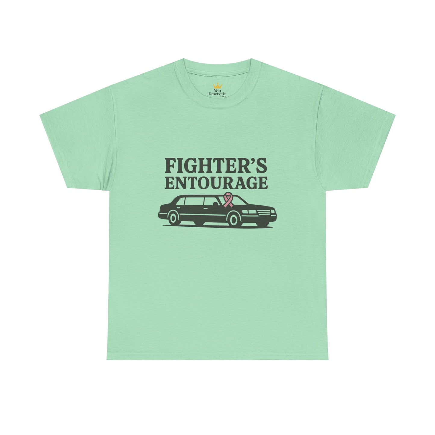 Fighter's Entourage Shirt | Breast Cancer Awareness Tee with Limo and Ribbon Design