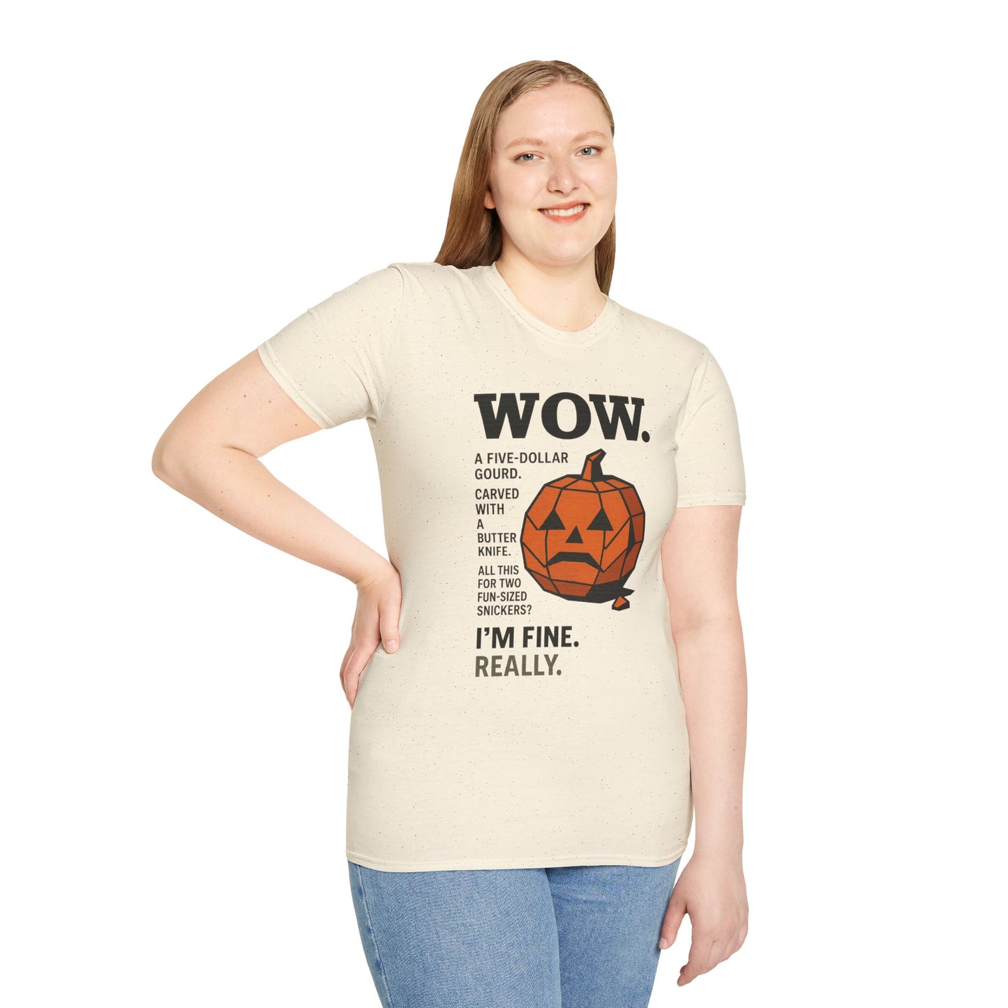 Geometric Jack-O’-Lantern Funny Halloween T-Shirt – Cynical Pumpkin Design