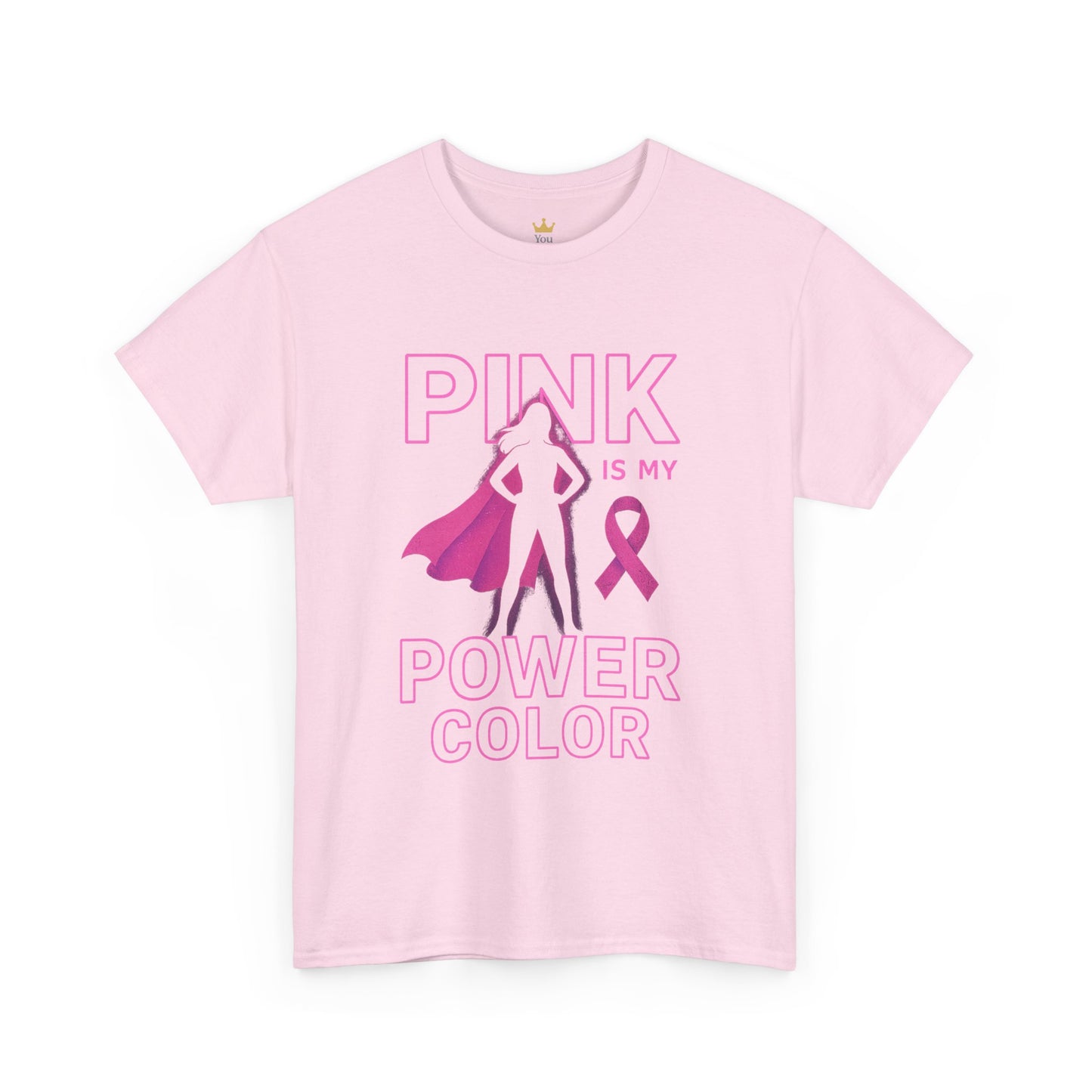 Pink Is My Power Color T-Shirt | Breast Cancer Awareness Superhero Shirt for Women
