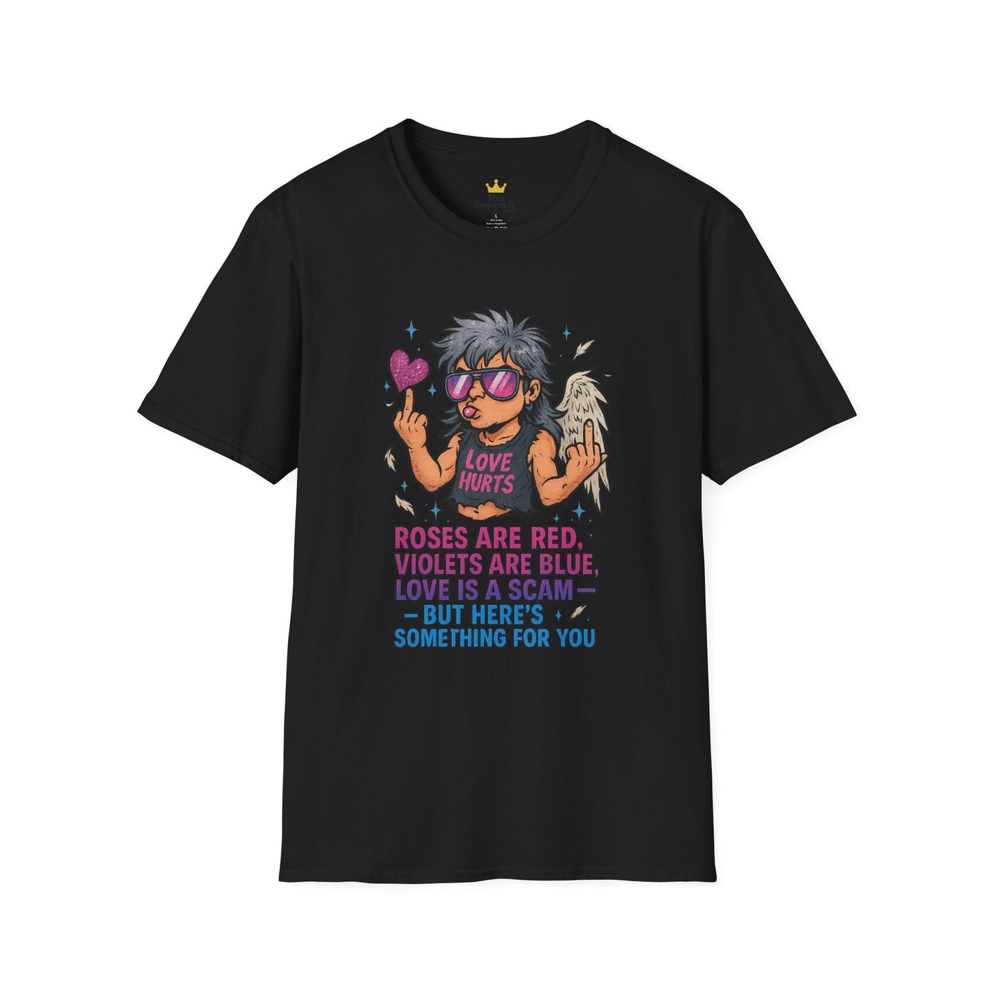 Love Is a Scam | Sarcastic Anti-Valentine's Day Cupid Tee | Funny Unisex T-Shirt