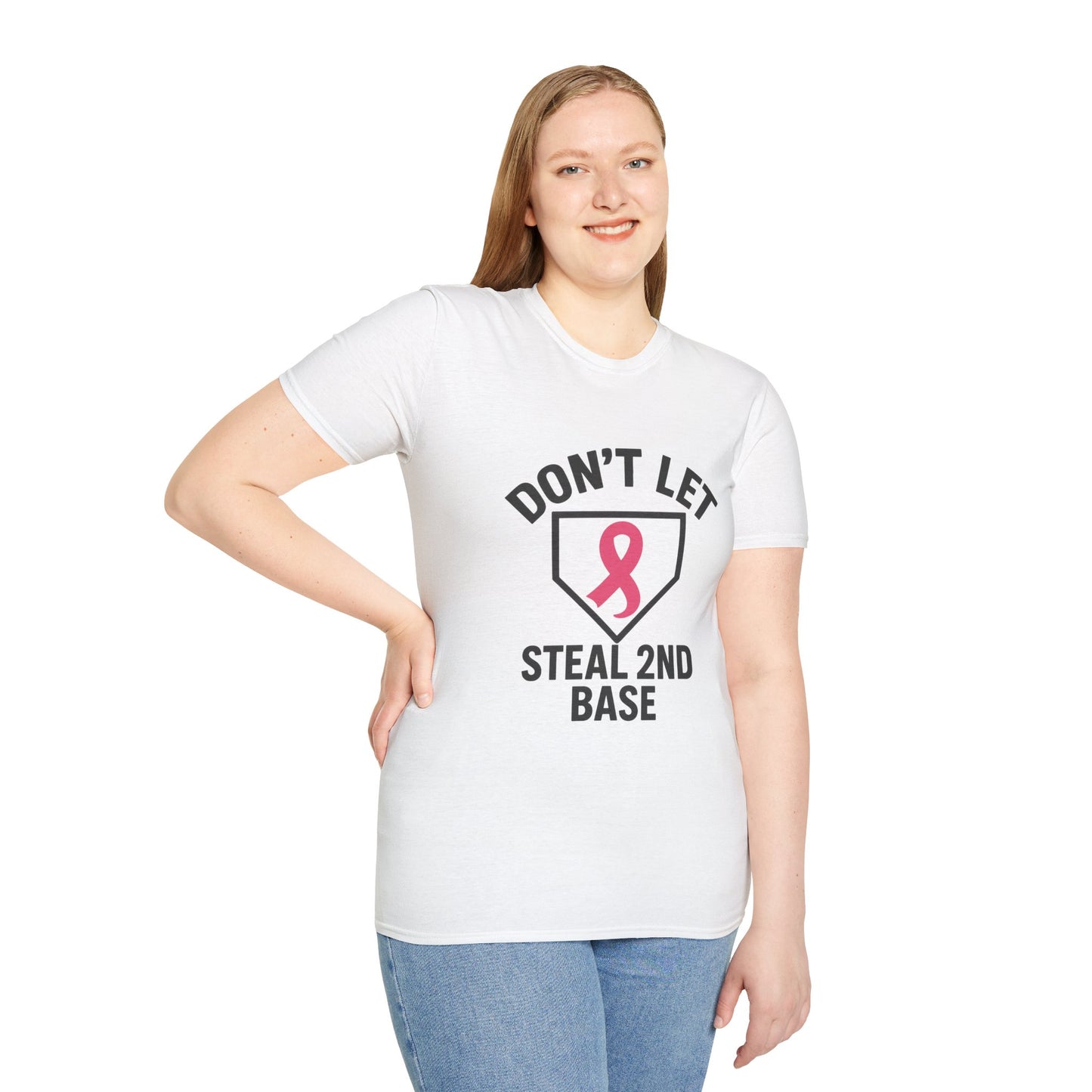 Funny Breast Cancer Awareness Shirt | Don't Let Cancer Steal 2nd Base Tee