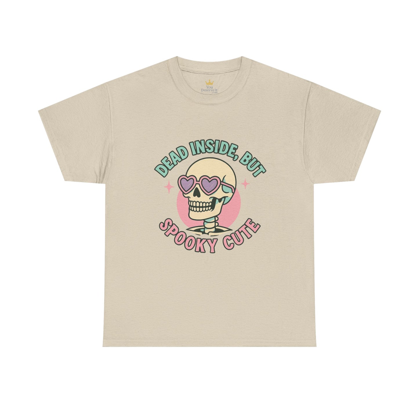 Dead Inside But Spooky Cute Shirt | Pastel Goth Skeleton Halloween Tee