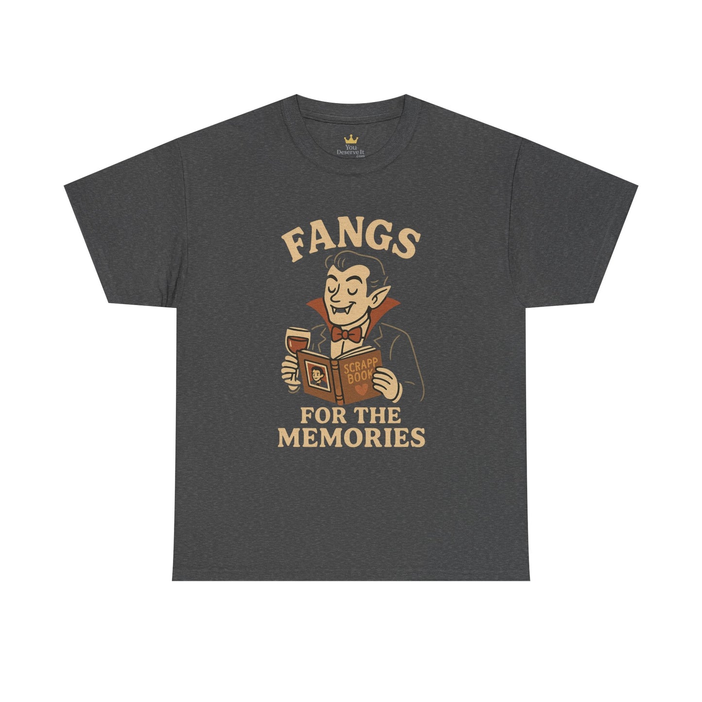 Fangs for the Memories Shirt | Funny Vampire Halloween Tee with Scrapbook Design