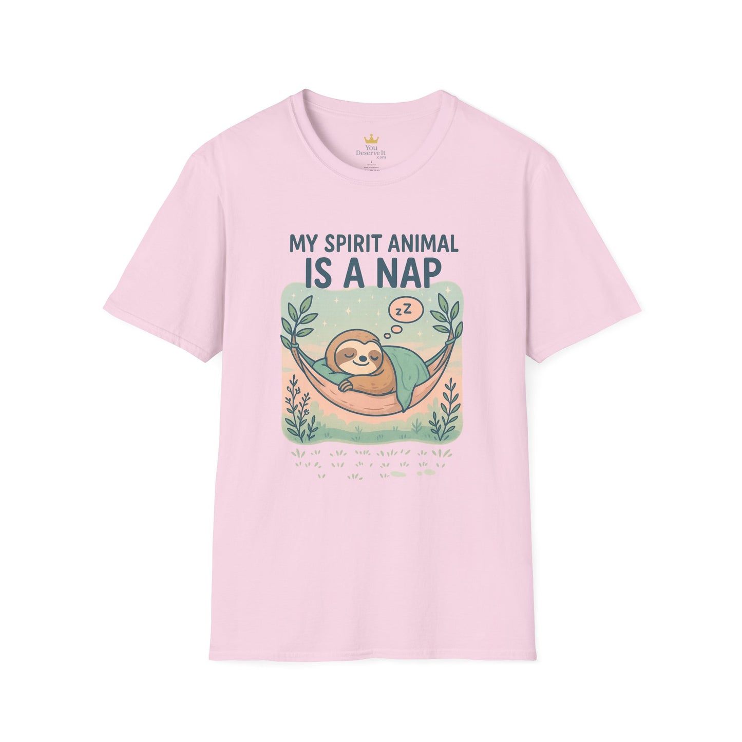 My Spirit Animal Is a Nap T-Shirt | Cute Sleepy Sloth in Hammock Design