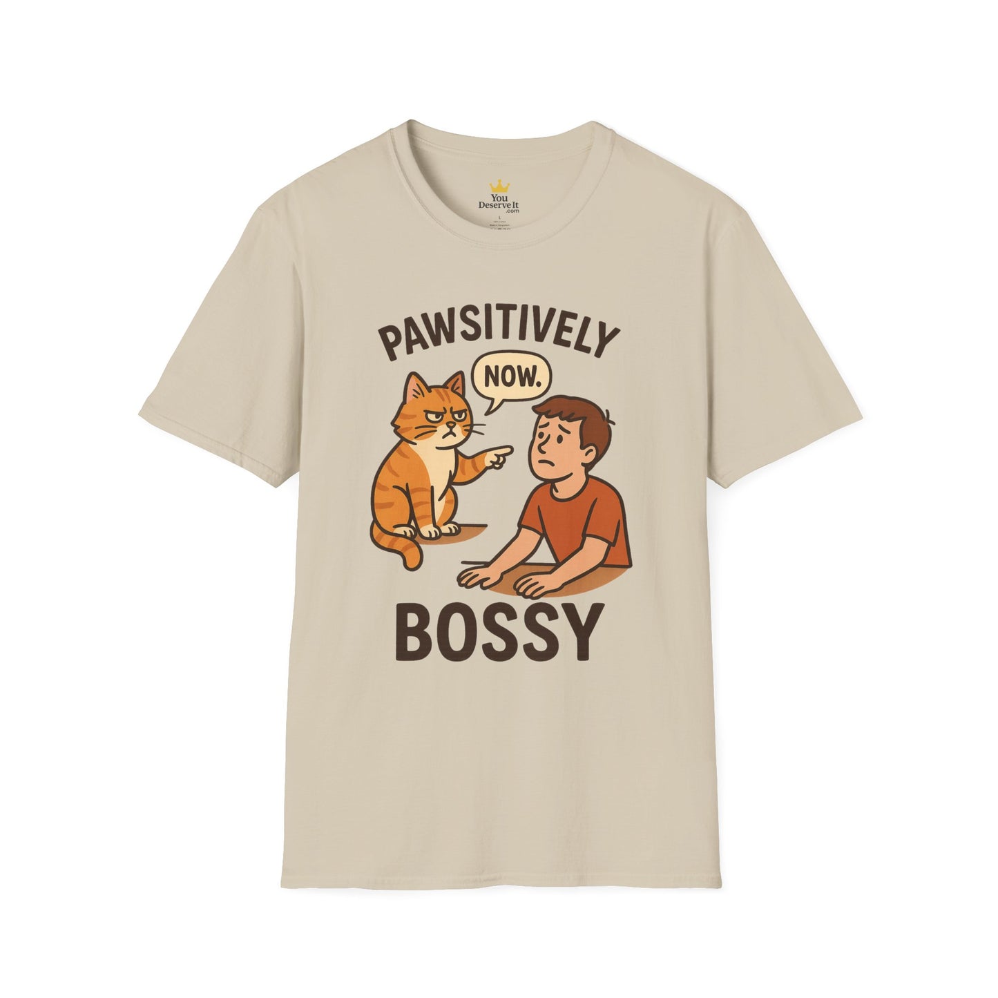Pawsitively Bossy – Funny Cat Command T-Shirt