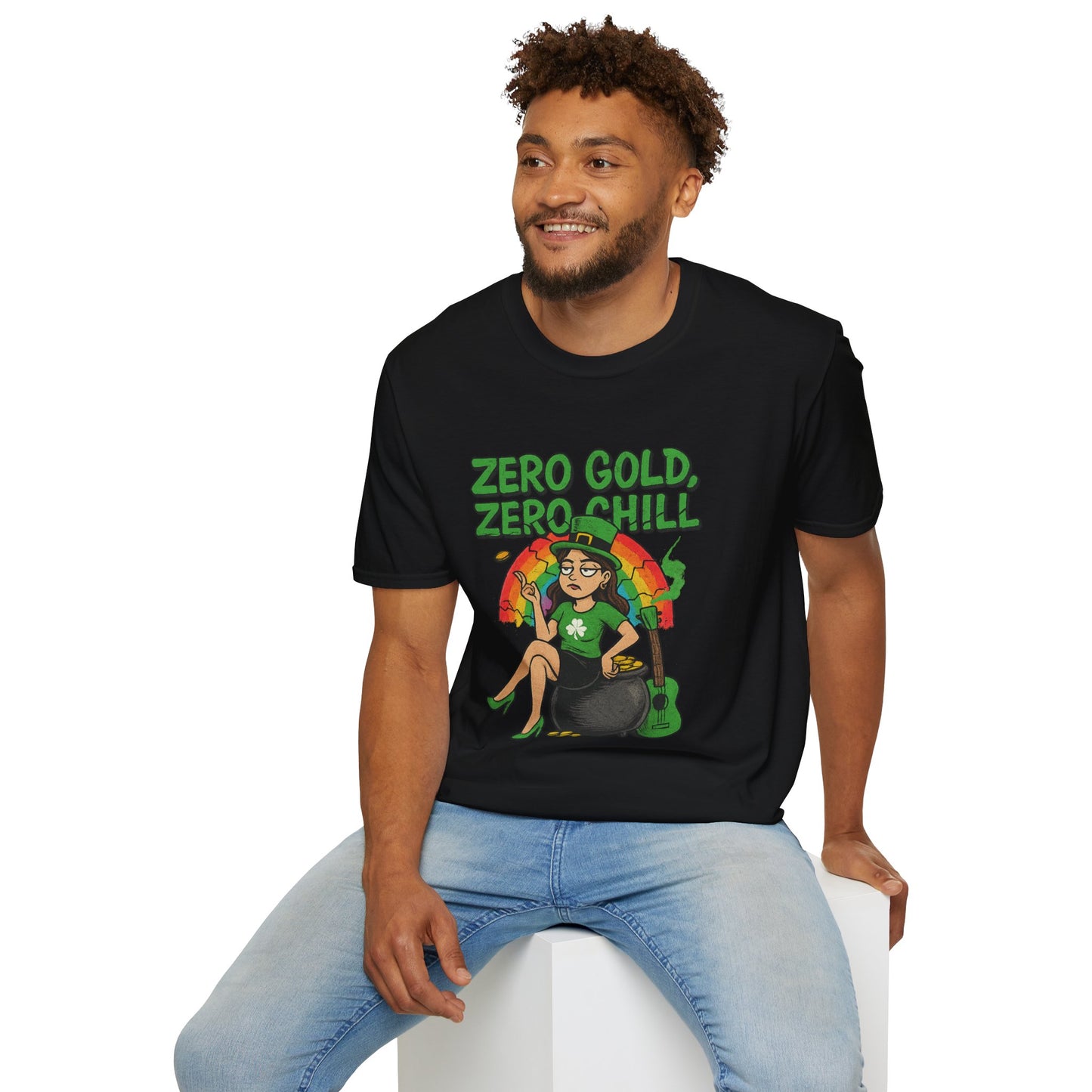 Zero Gold, Zero Chill | Funny St. Patrick's Day T-Shirt | Snarky Leprechaun Girl Tee, Sarcastic Irish Pride Shirt, Anti-Luck Humor
