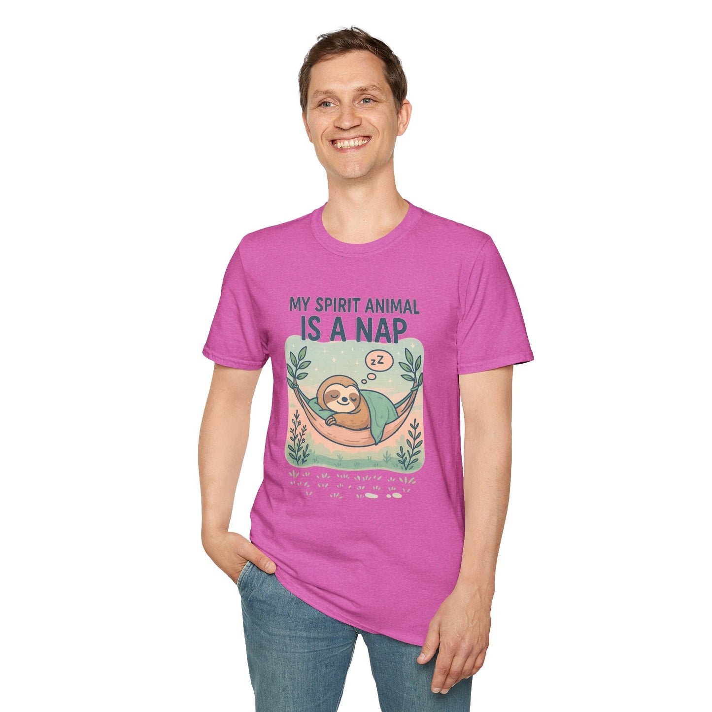 My Spirit Animal Is a Nap T-Shirt | Cute Sleepy Sloth in Hammock Design