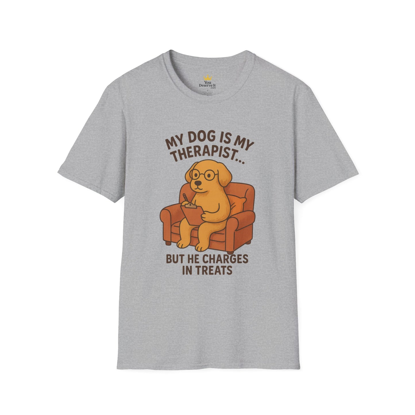 My Dog is My Therapist T-Shirt, Funny Dog Lover Shirt, Pet Owner Gift, Cute Animal Tee, Casual Dog Mom Apparel