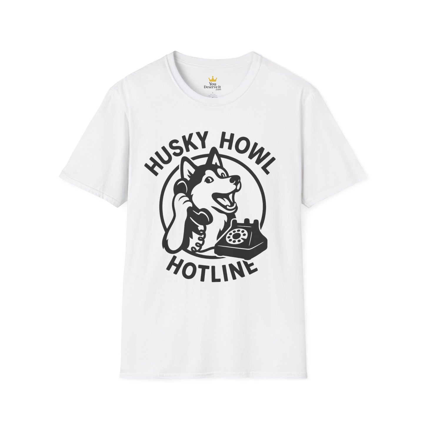 Husky Howl Hotline T-Shirt, Funny Dog Tee, Pet Lover Gift, Animal Rescue Fundraiser Shirt, Casual Wear, Gift for Dog Lovers