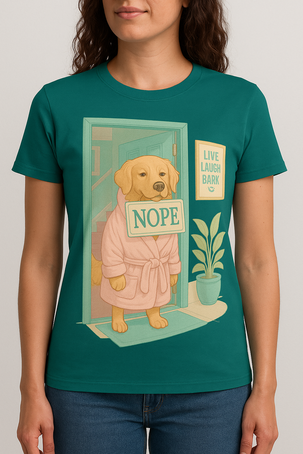 Smug Retriever "NOPE" Tee | Polite but Firm Gatekeeping Vibes, Pet Lover Gift, Animal Humor Tee, Casual Wear, Dog-Themed Apparel