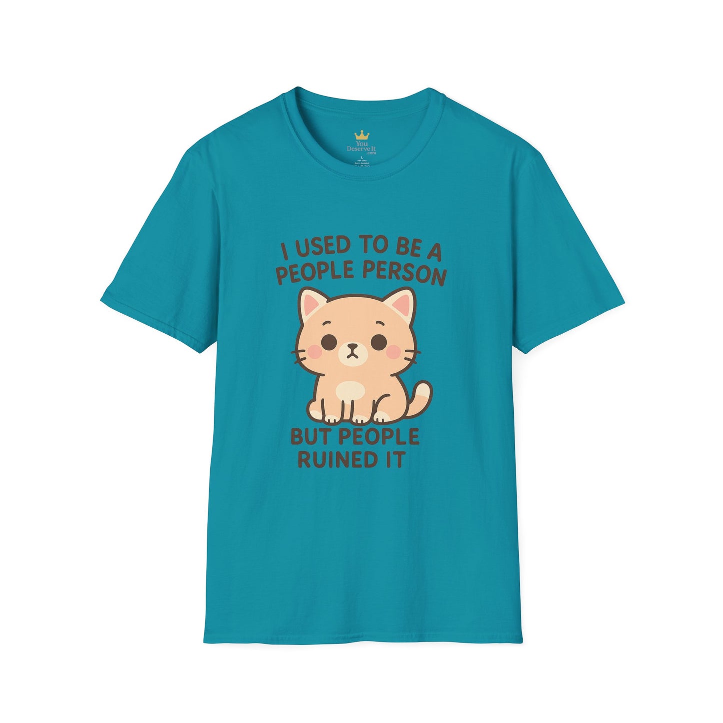 Funny Anti-Social Cat Shirt | I Used to Be a People Person But People Ruined It Tee